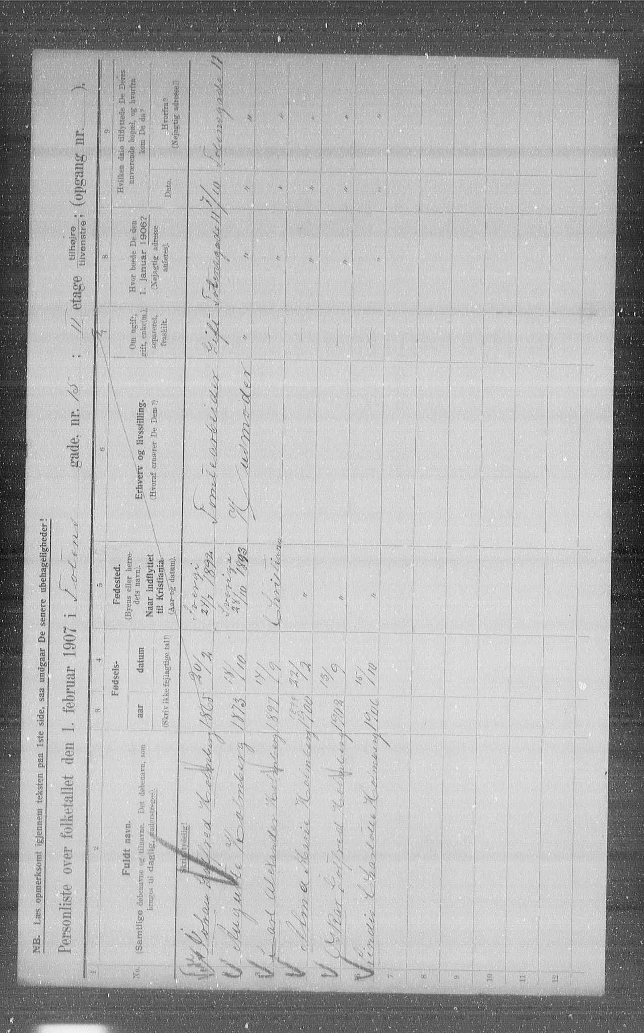 OBA, Kommunal folketelling 1.2.1907 for Kristiania kjøpstad, 1907, s. 58772