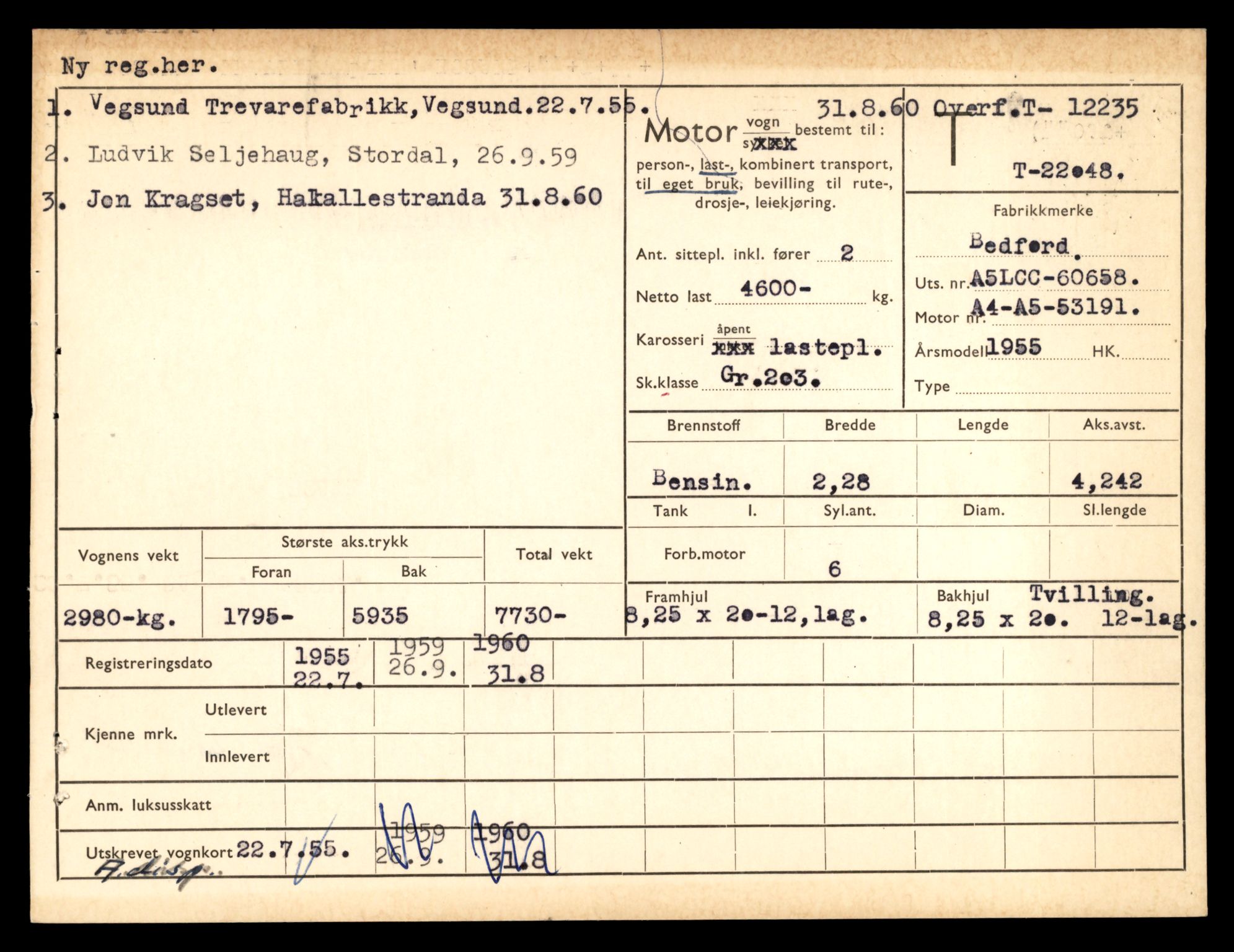 Møre og Romsdal vegkontor - Ålesund trafikkstasjon, AV/SAT-A-4099/F/Fe/L0034: Registreringskort for kjøretøy T 12500 - T 12652, 1927-1998, s. 2231