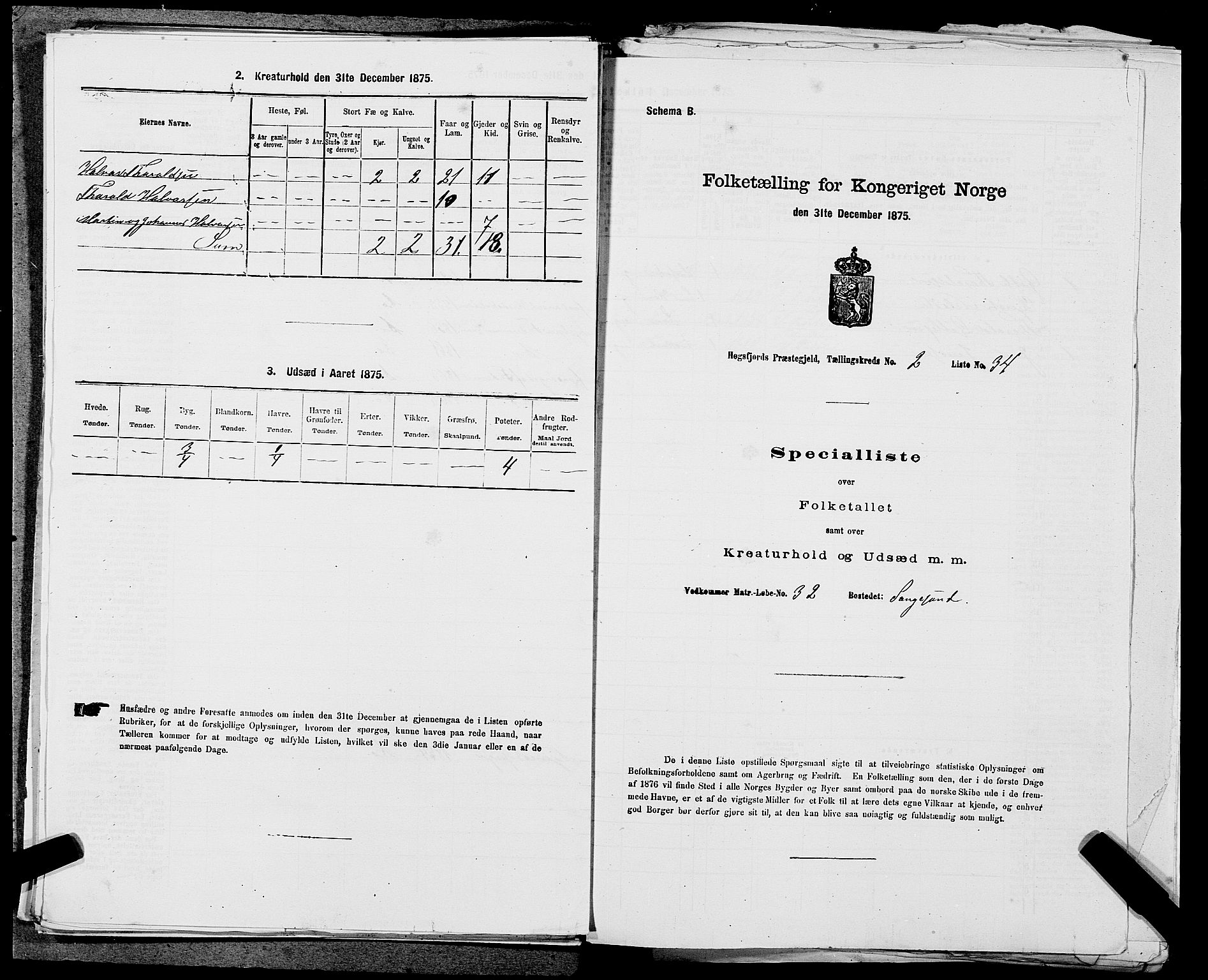 SAST, Folketelling 1875 for 1128P Høgsfjord prestegjeld, 1875, s. 236