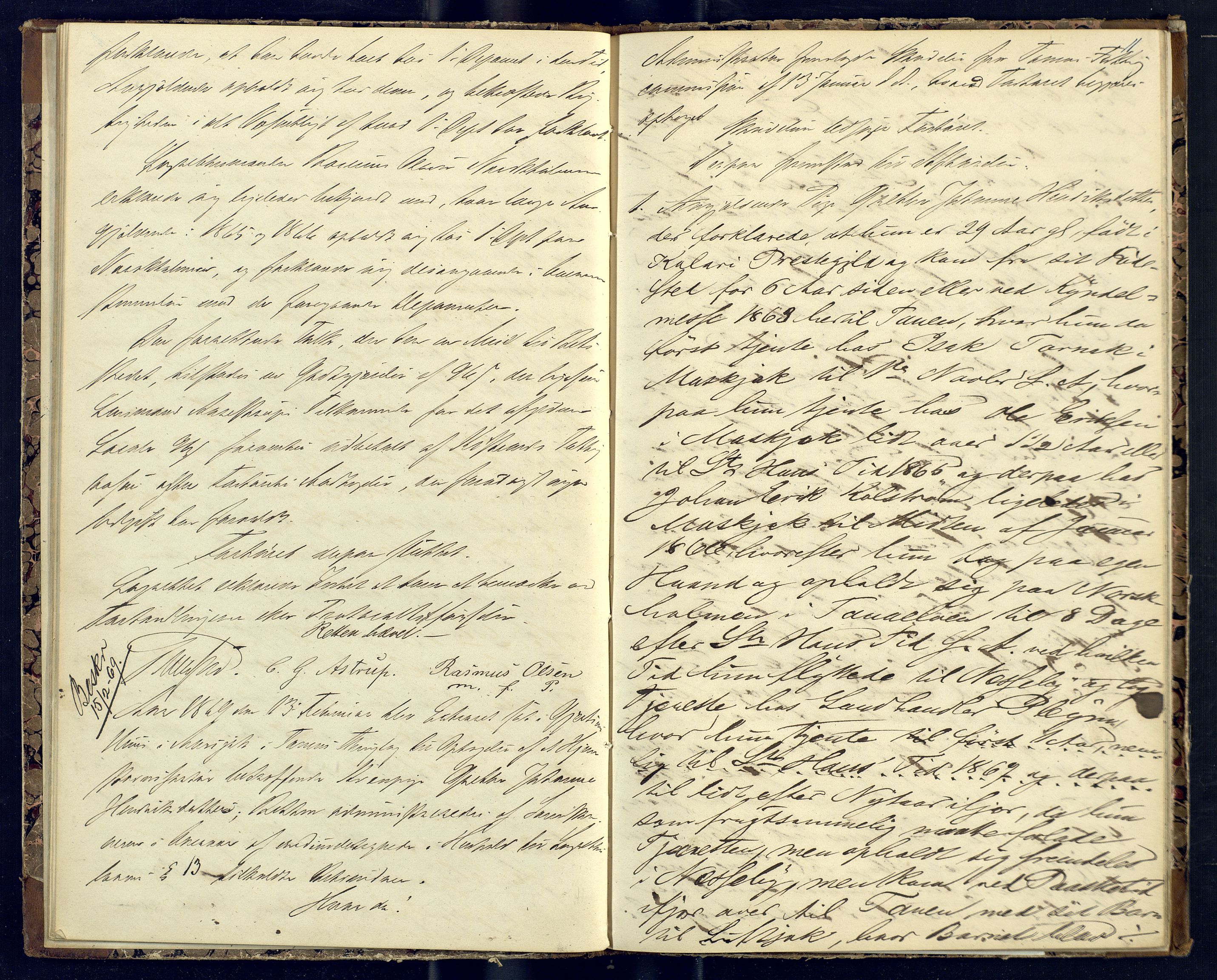Tana fogderi/sorenskriveri, AV/SATØ-S-0058/H/Ha/Hab/L0097: Ekstrarettsprotokoller., 1855-1870, s. 11
