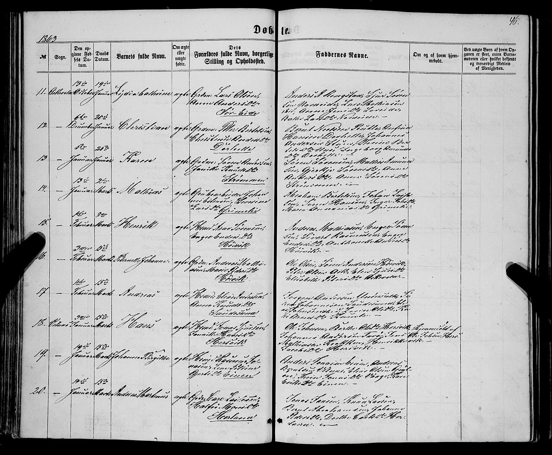 Askvoll sokneprestembete, AV/SAB-A-79501/H/Haa/Haaa/L0012: Ministerialbok nr. A 12, 1859-1878, s. 46
