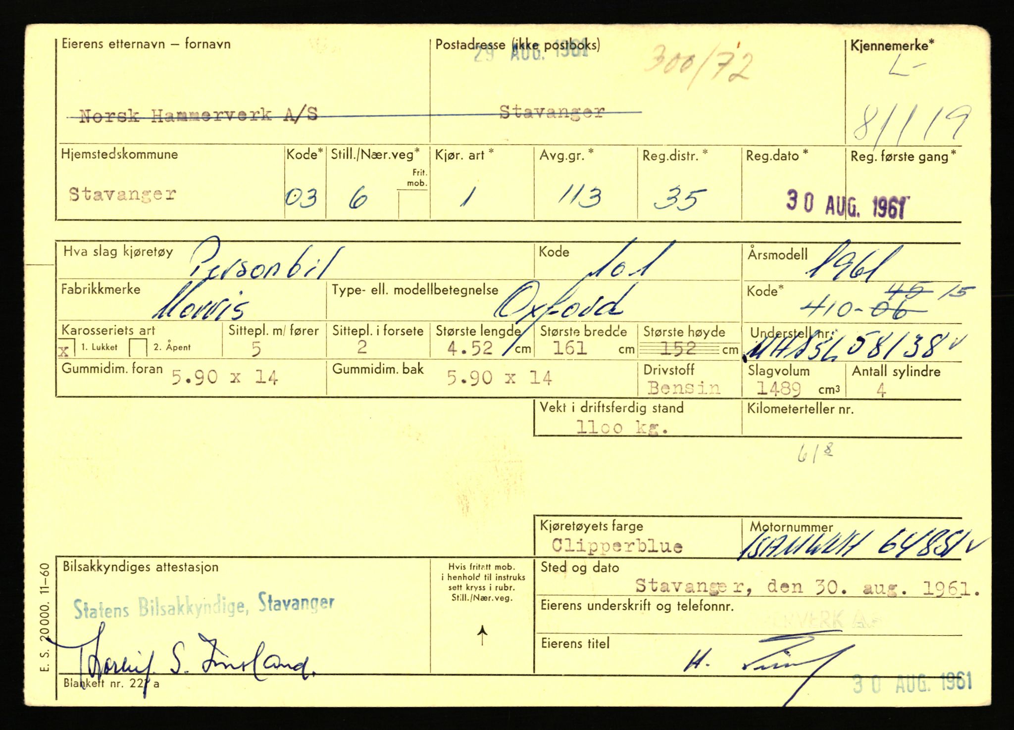 Stavanger trafikkstasjon, AV/SAST-A-101942/0/F/L0071: L-80500 - L-82199, 1930-1971, s. 1115