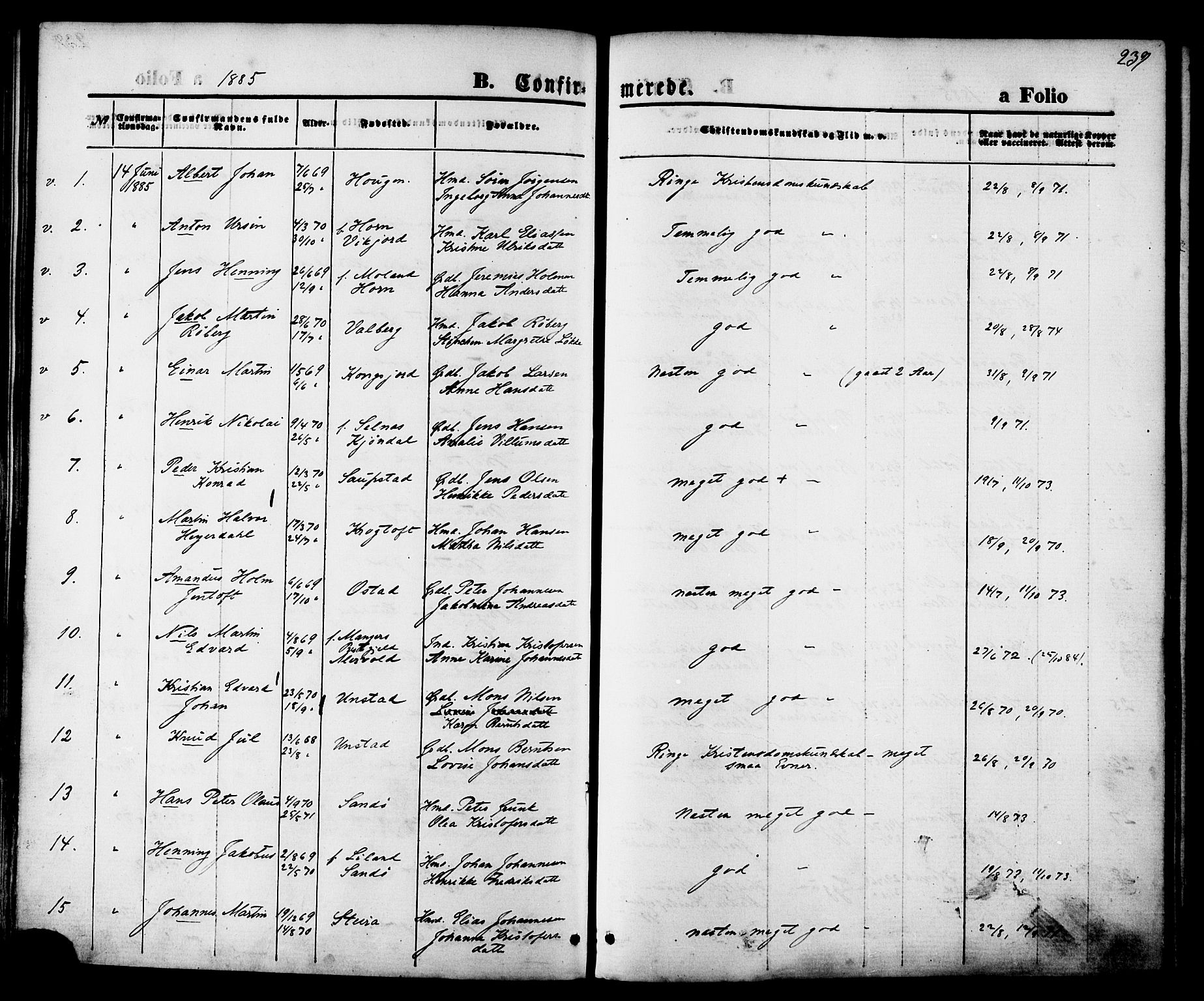Ministerialprotokoller, klokkerbøker og fødselsregistre - Nordland, SAT/A-1459/880/L1132: Ministerialbok nr. 880A06, 1869-1887, s. 239