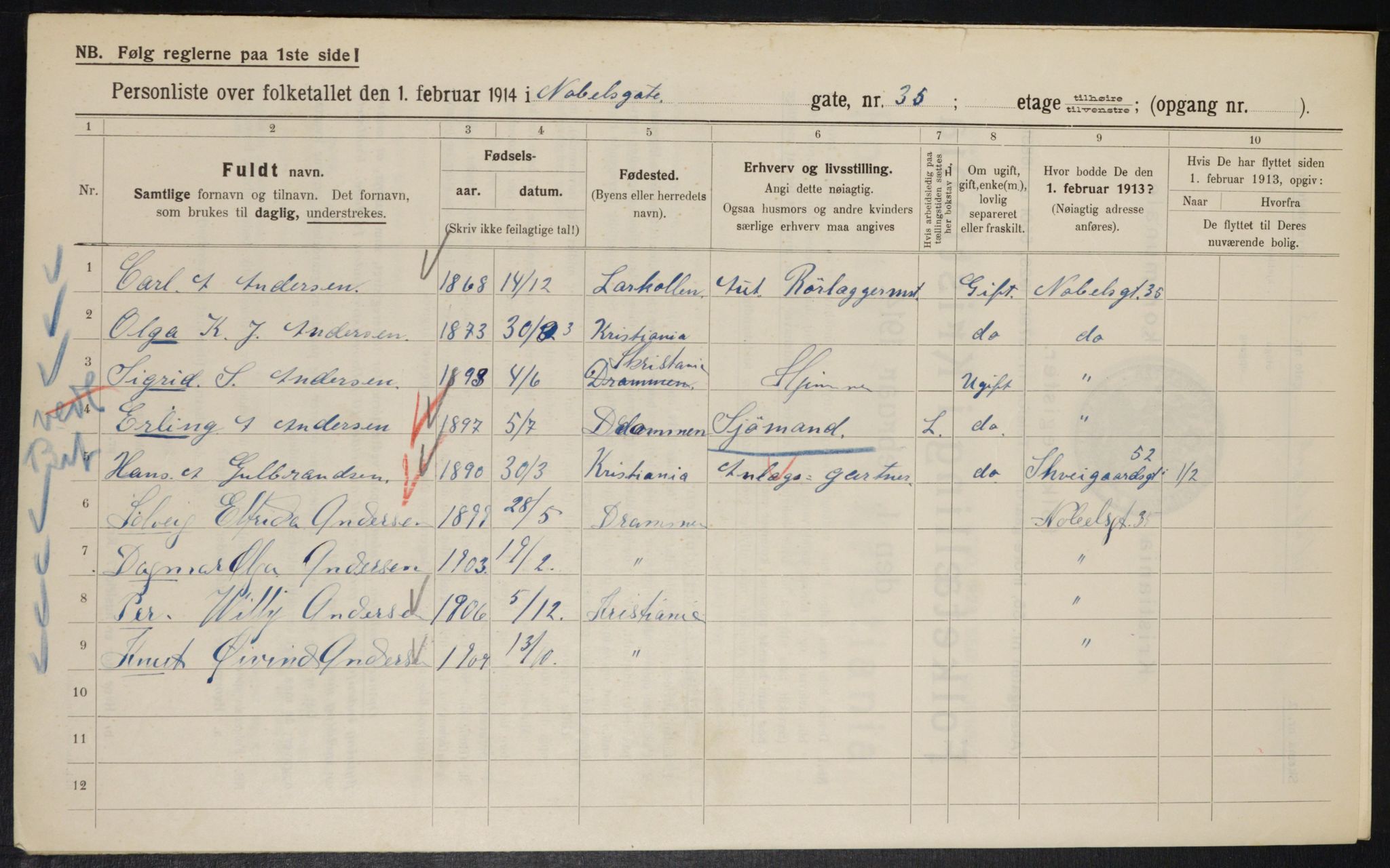 OBA, Kommunal folketelling 1.2.1914 for Kristiania, 1914, s. 71368