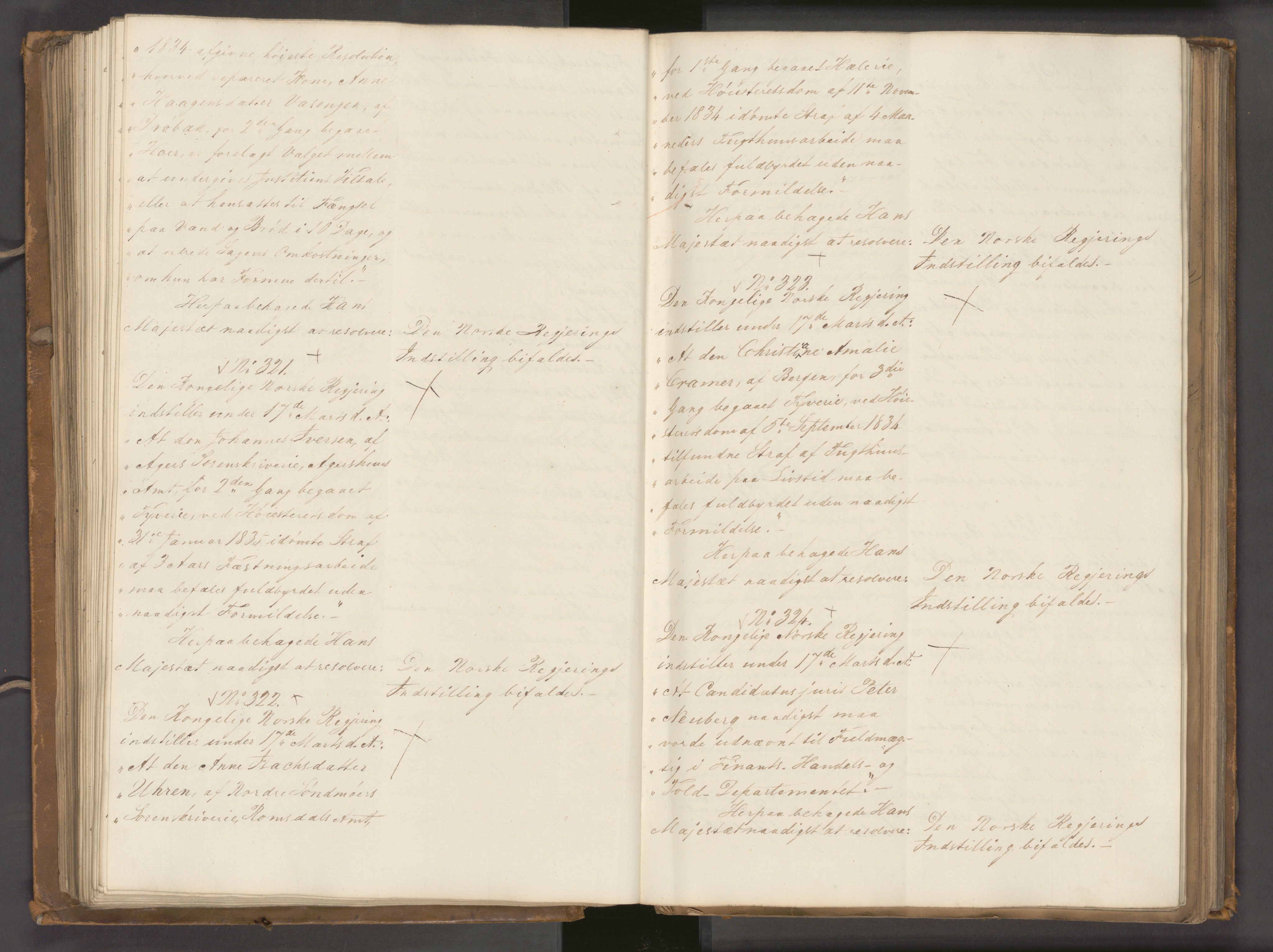 Statsrådssekretariatet, AV/RA-S-1001/A/Ab/L0040: Kgl. res. nr. 1-568, 1. halvår, 1835