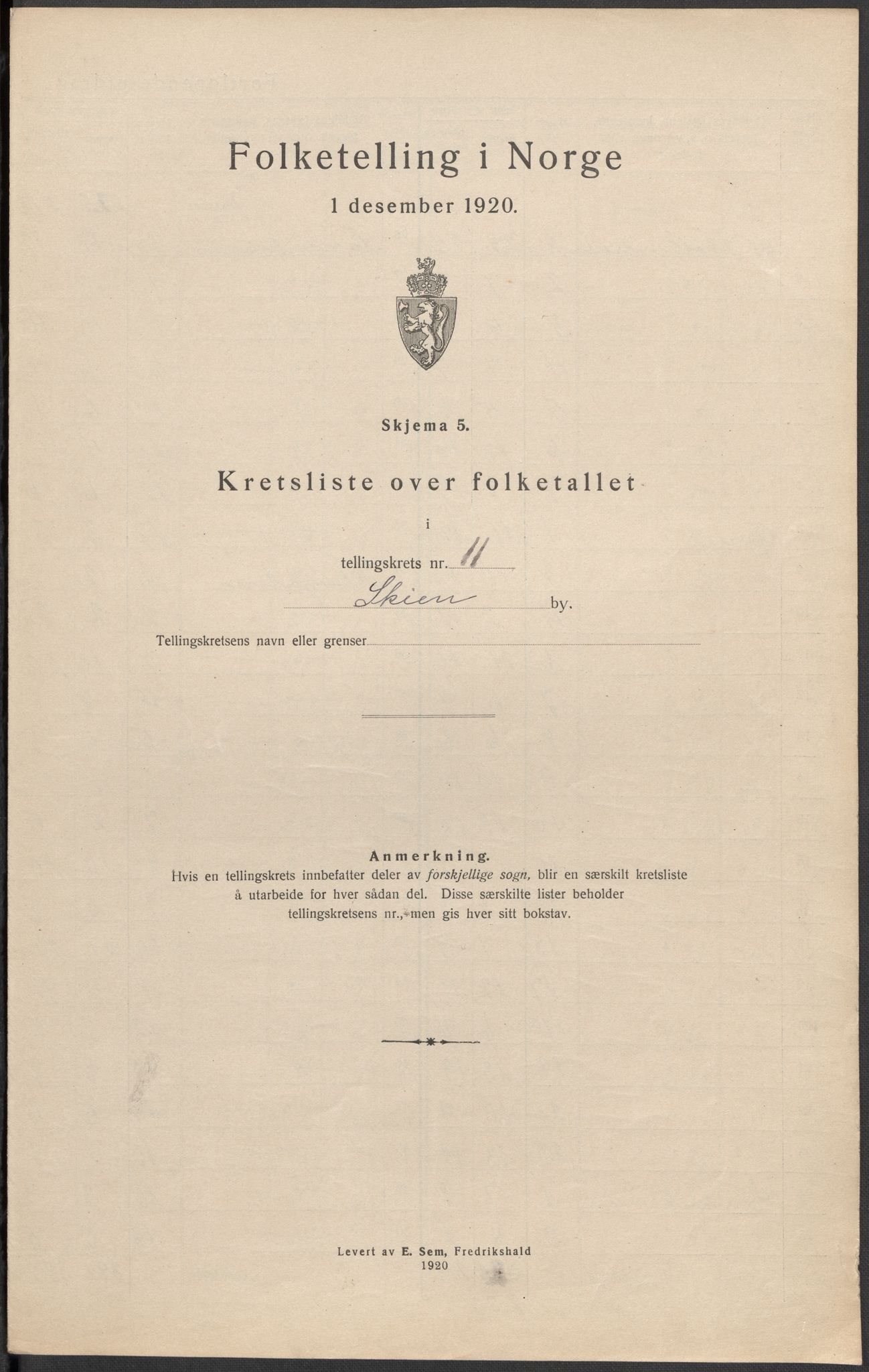 SAKO, Folketelling 1920 for 0806 Skien kjøpstad, 1920, s. 58
