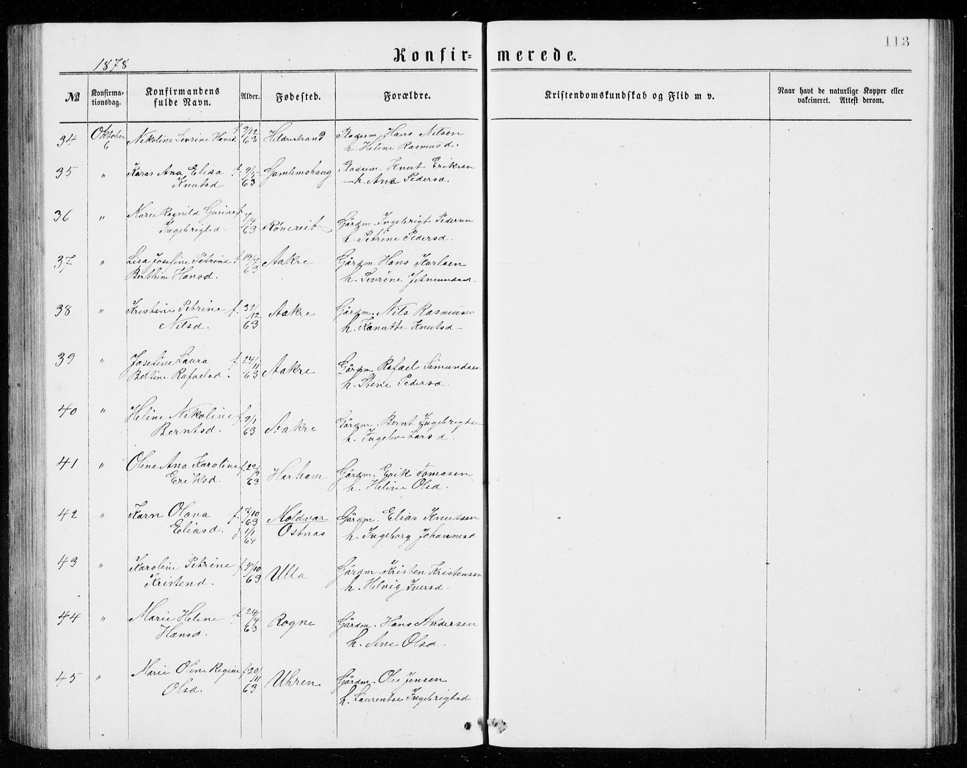Ministerialprotokoller, klokkerbøker og fødselsregistre - Møre og Romsdal, AV/SAT-A-1454/536/L0509: Klokkerbok nr. 536C04, 1871-1881, s. 113