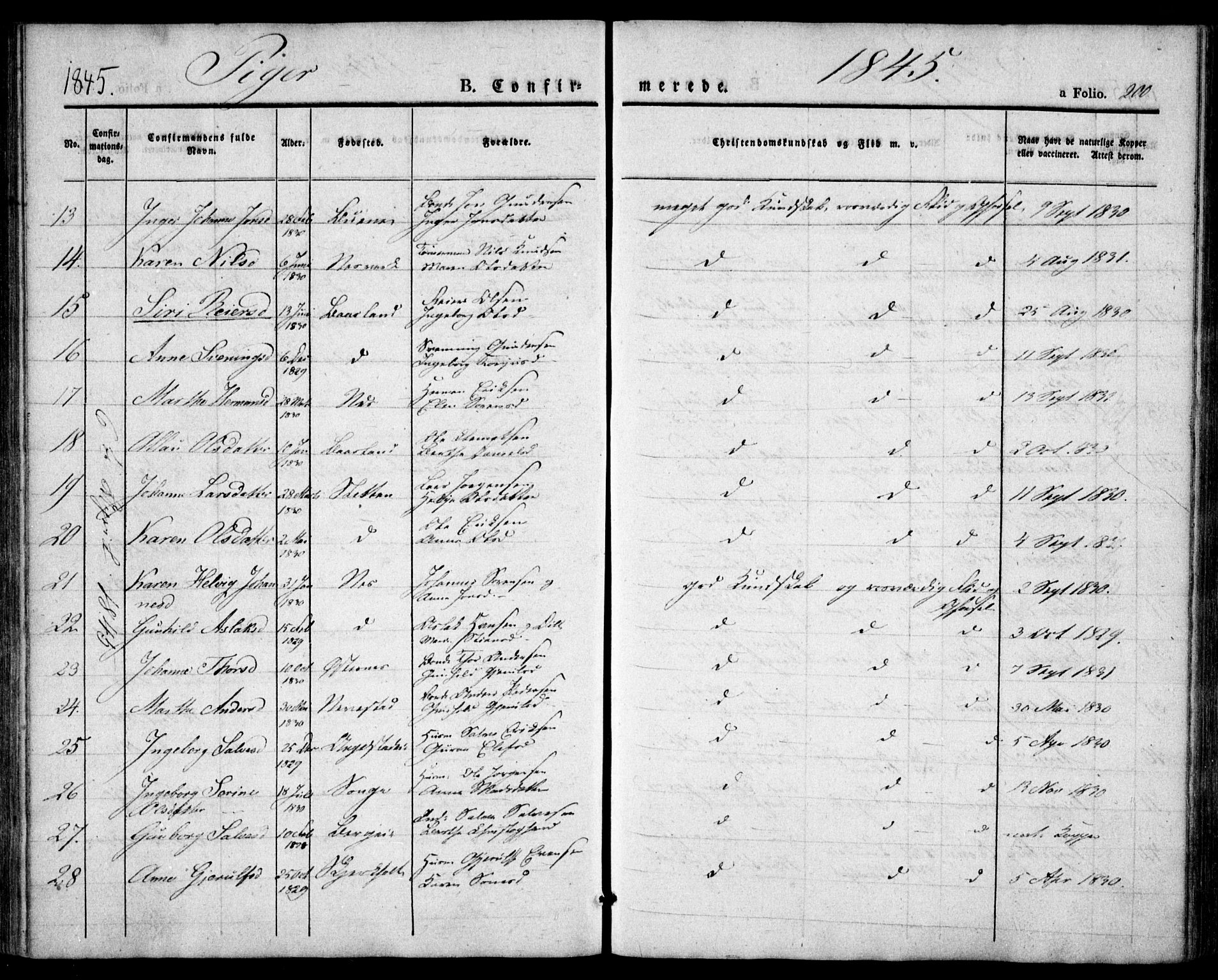 Holt sokneprestkontor, AV/SAK-1111-0021/F/Fa/L0007: Ministerialbok nr. A 7, 1836-1848, s. 200