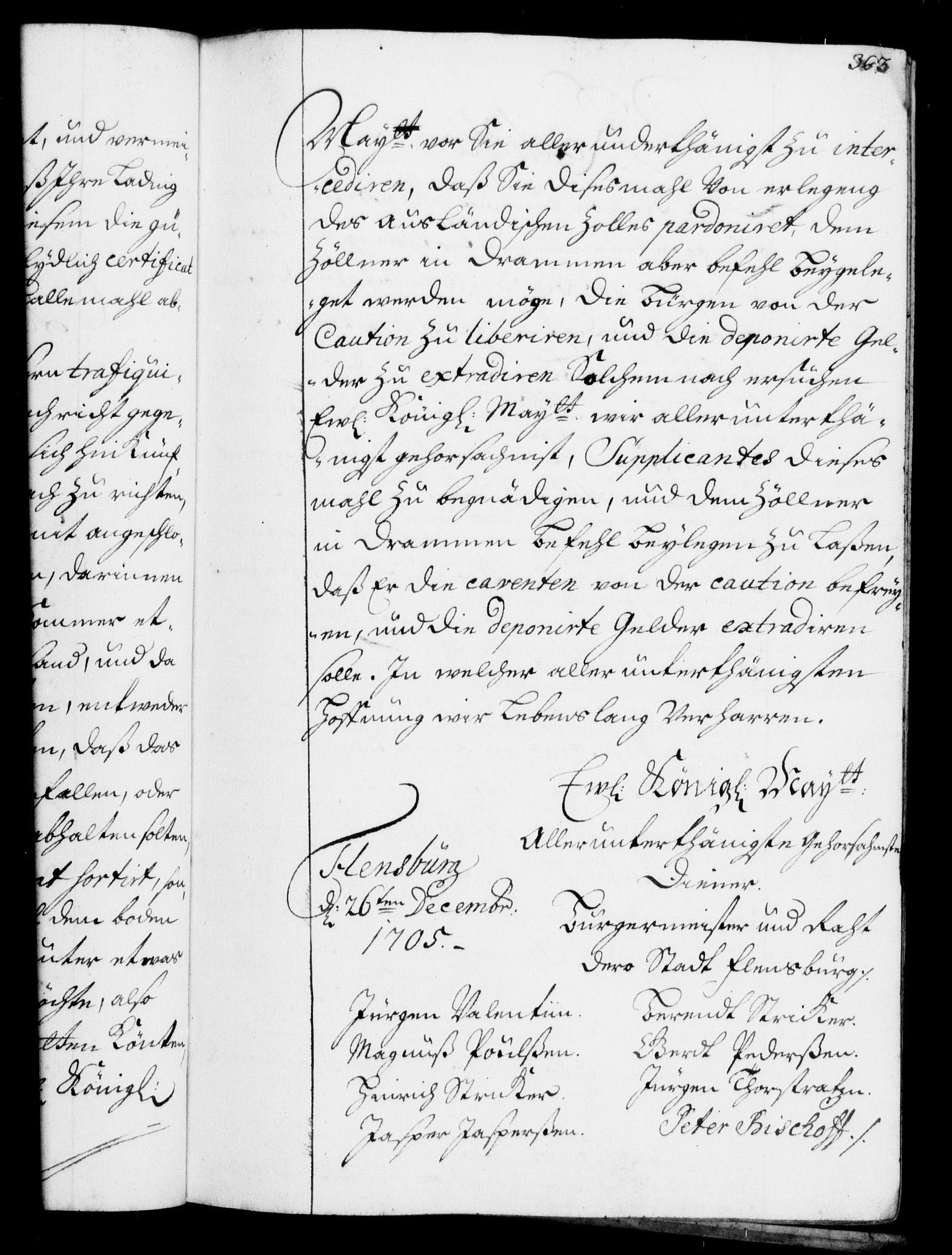 Rentekammeret, Kammerkanselliet, RA/EA-3111/G/Gf/Gfa/L0001: Resolusjonsprotokoll med register (merket RK 52.1), 1695-1706, s. 363