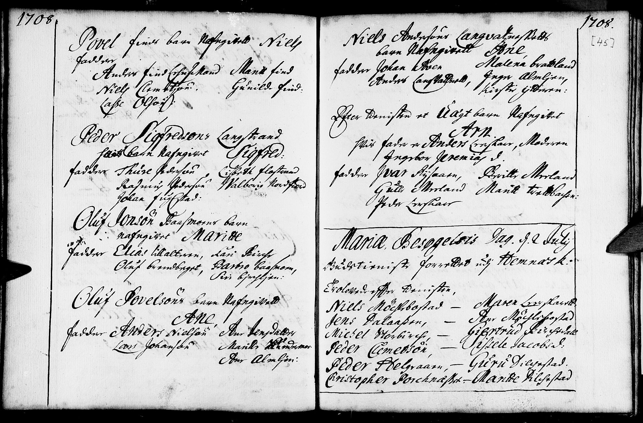 Ministerialprotokoller, klokkerbøker og fødselsregistre - Nordland, AV/SAT-A-1459/825/L0345: Ministerialbok nr. 825A01, 1704-1728, s. 45