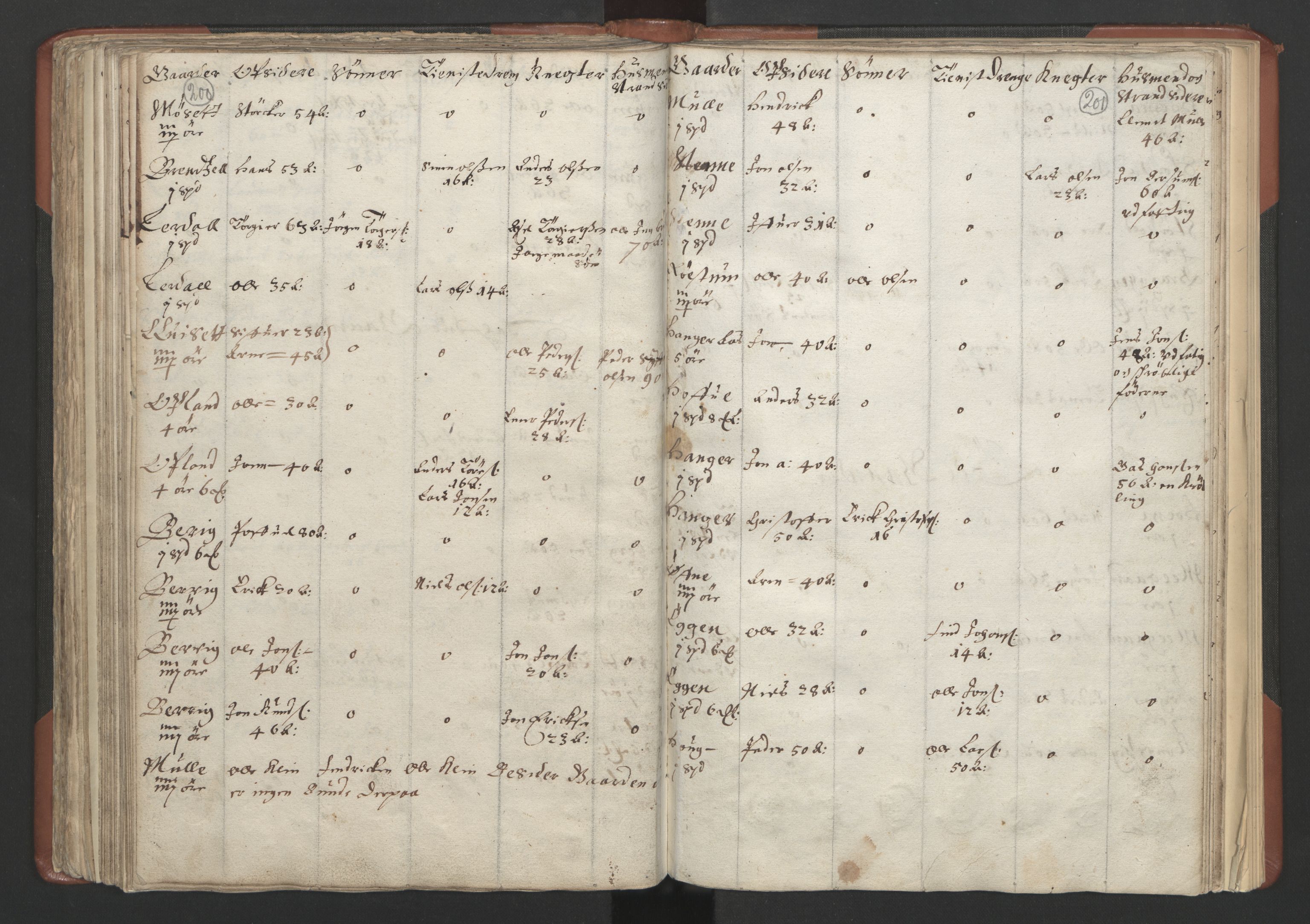 RA, Fogdenes og sorenskrivernes manntall 1664-1666, nr. 18: Gauldal fogderi, Strinda fogderi og Orkdal fogderi, 1664, s. 200-201