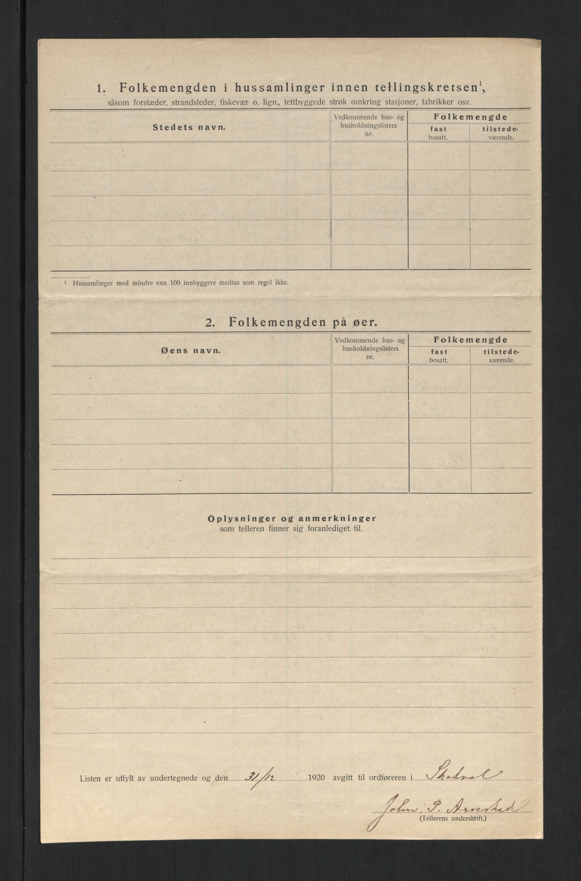 SAT, Folketelling 1920 for 1715 Skatval herred, 1920, s. 25