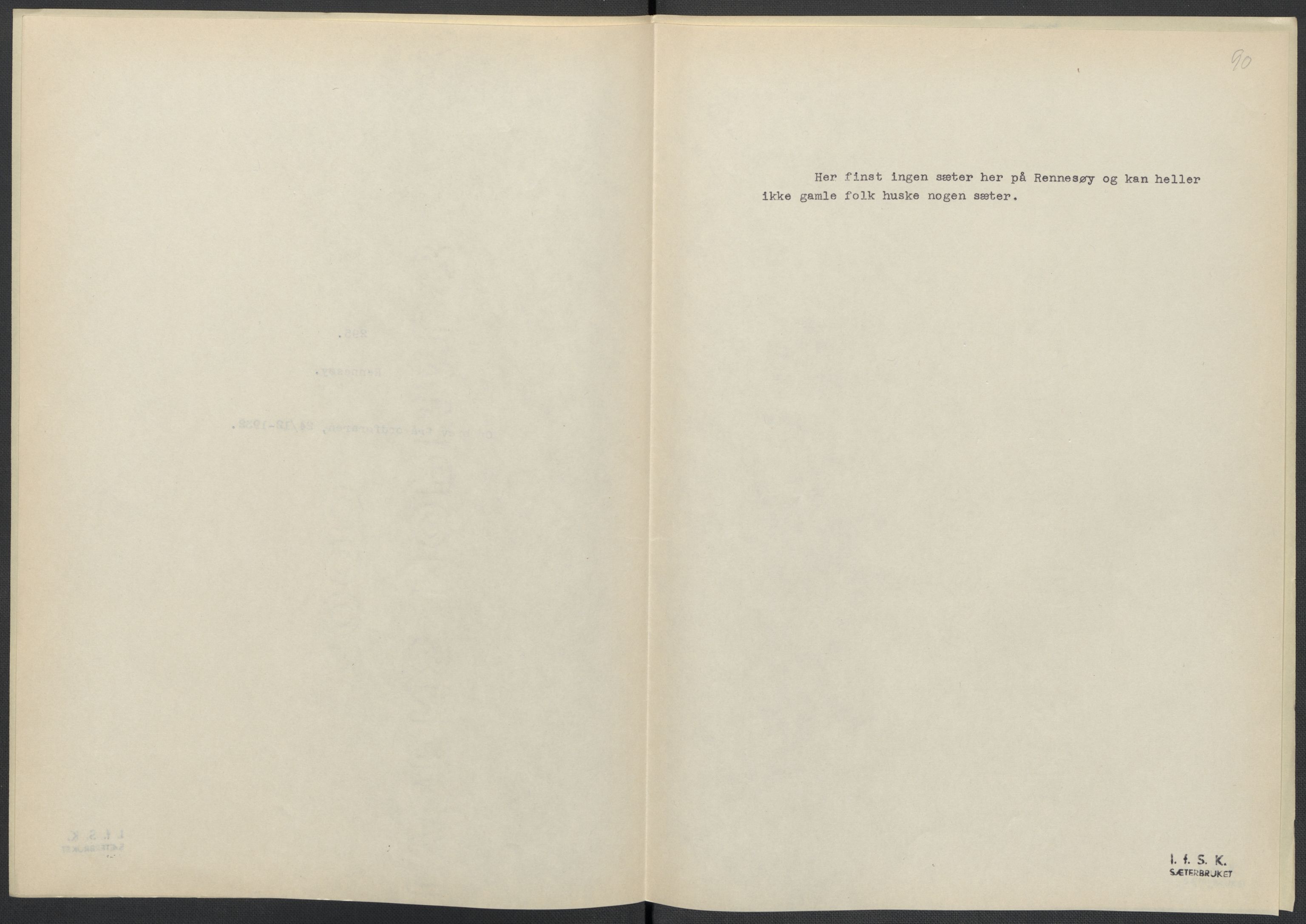 Instituttet for sammenlignende kulturforskning, AV/RA-PA-0424/F/Fc/L0009/0002: Eske B9: / Rogaland (perm XXIII), 1932-1938, s. 90