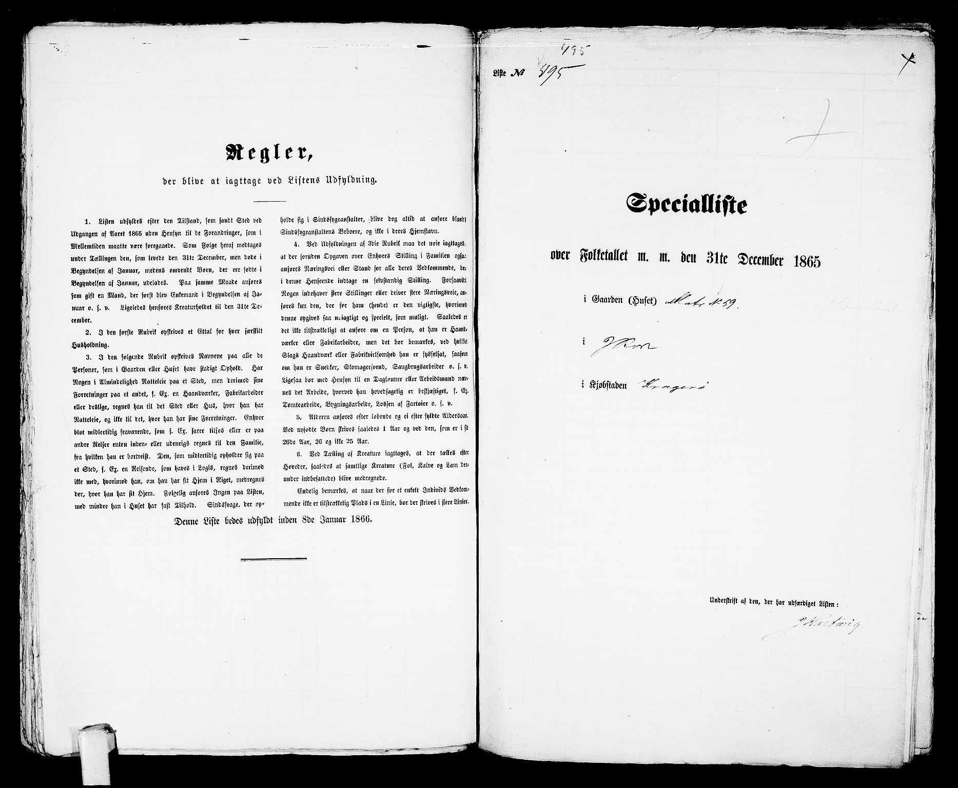 RA, Folketelling 1865 for 0801B Kragerø prestegjeld, Kragerø kjøpstad, 1865, s. 1006