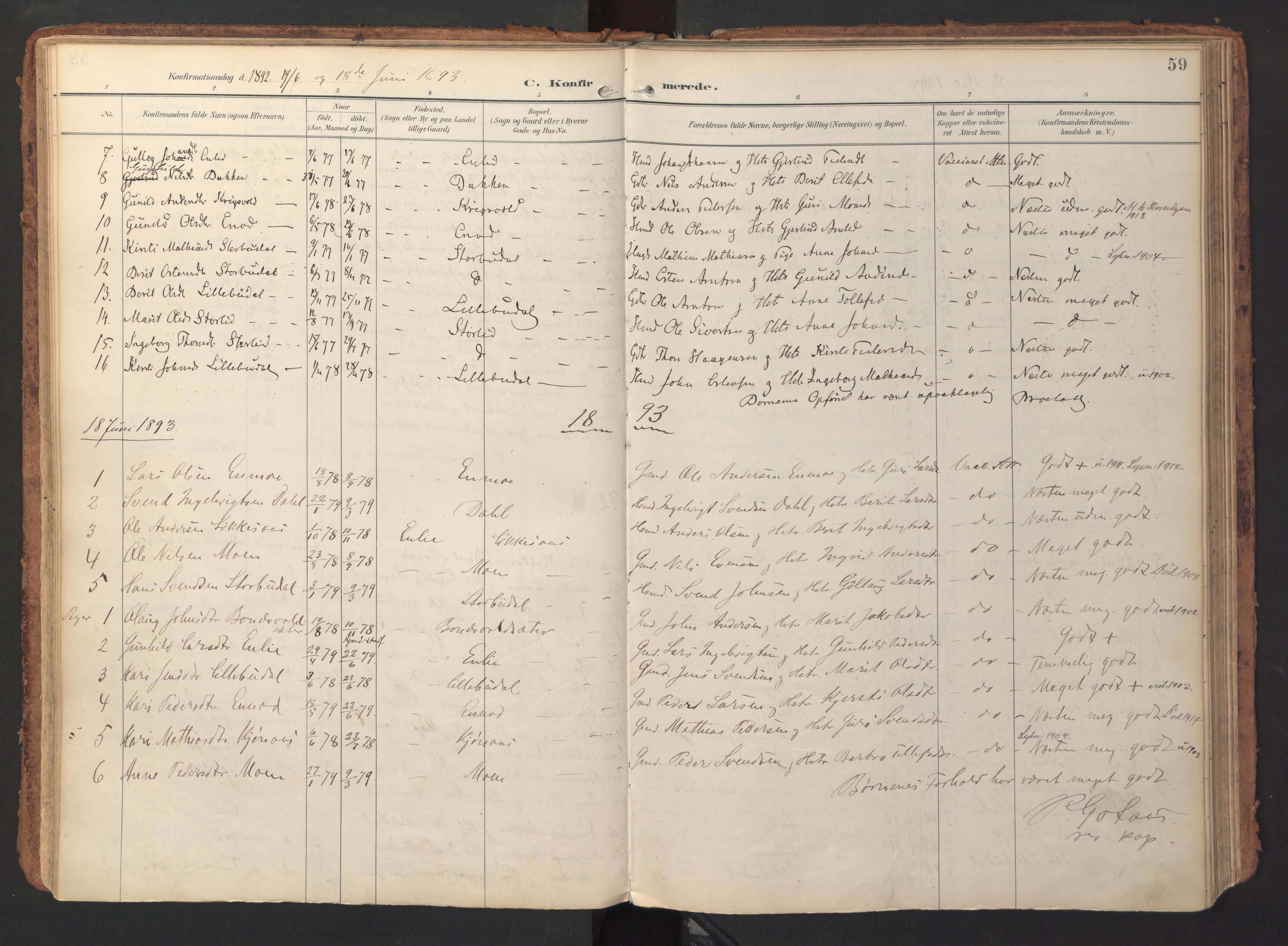 Ministerialprotokoller, klokkerbøker og fødselsregistre - Sør-Trøndelag, AV/SAT-A-1456/690/L1050: Ministerialbok nr. 690A01, 1889-1929, s. 59