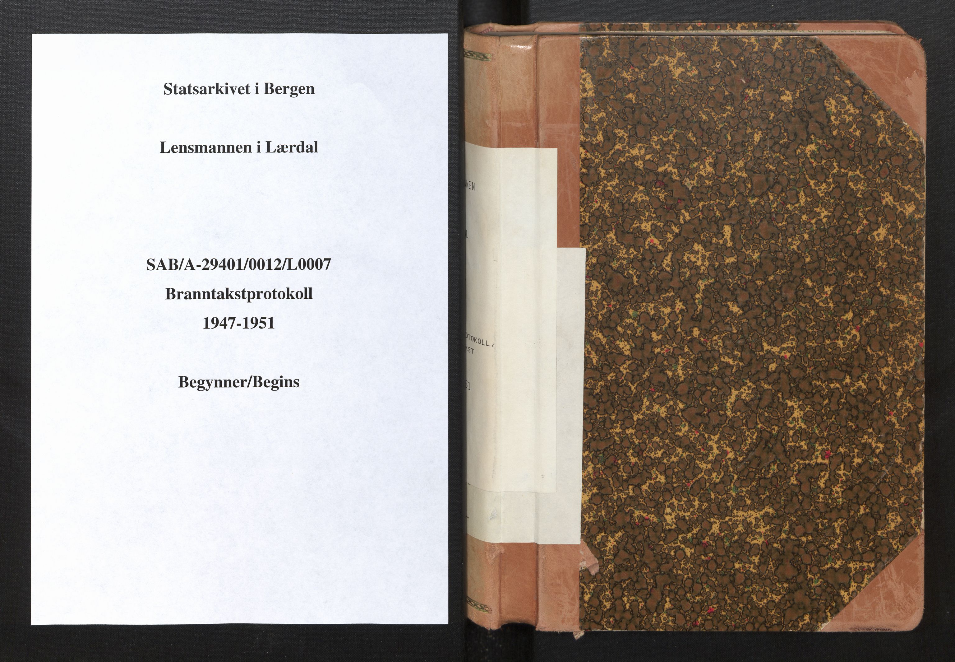 Lensmannen i Lærdal, SAB/A-29401/0012/L0007: Branntakstprotokoll, skjematakst, 1947-1951