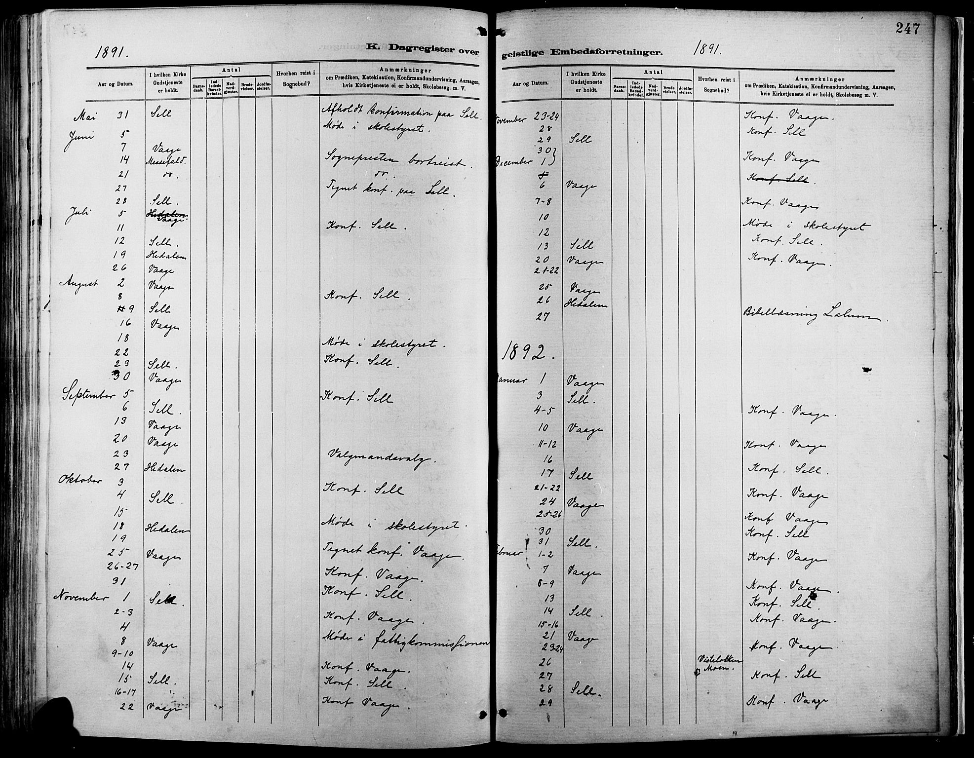 Vågå prestekontor, AV/SAH-PREST-076/H/Ha/Haa/L0009: Ministerialbok nr. 9, 1886-1904, s. 247