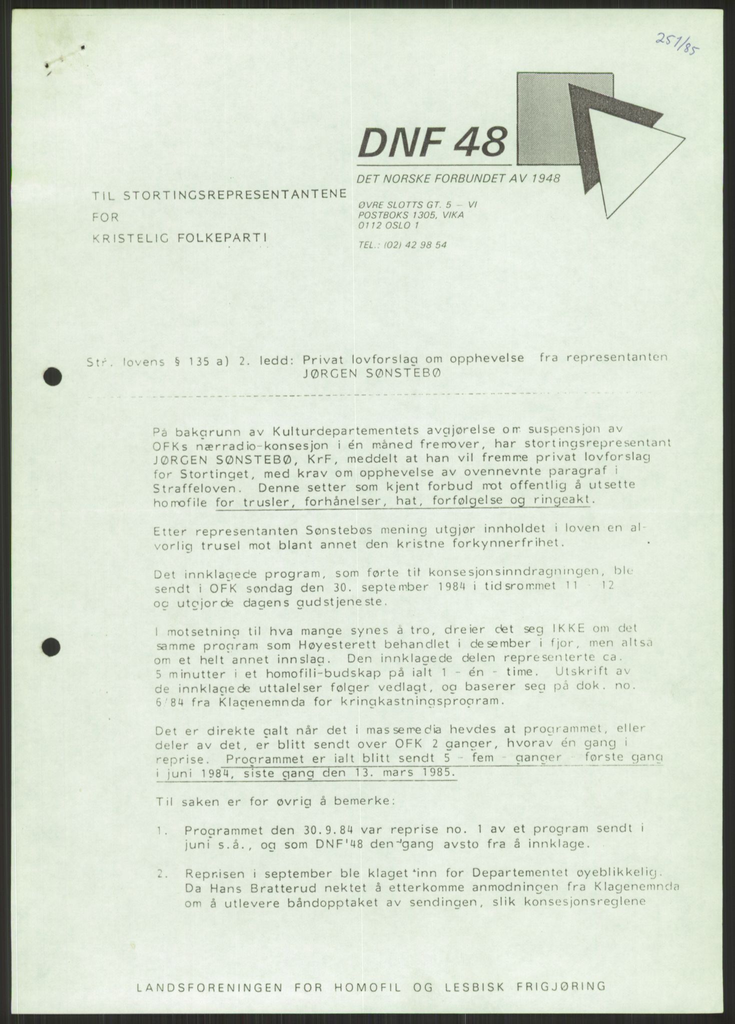 Det Norske Forbundet av 1948/Landsforeningen for Lesbisk og Homofil Frigjøring, AV/RA-PA-1216/D/Dc/L0001: §213, 1953-1989, s. 3