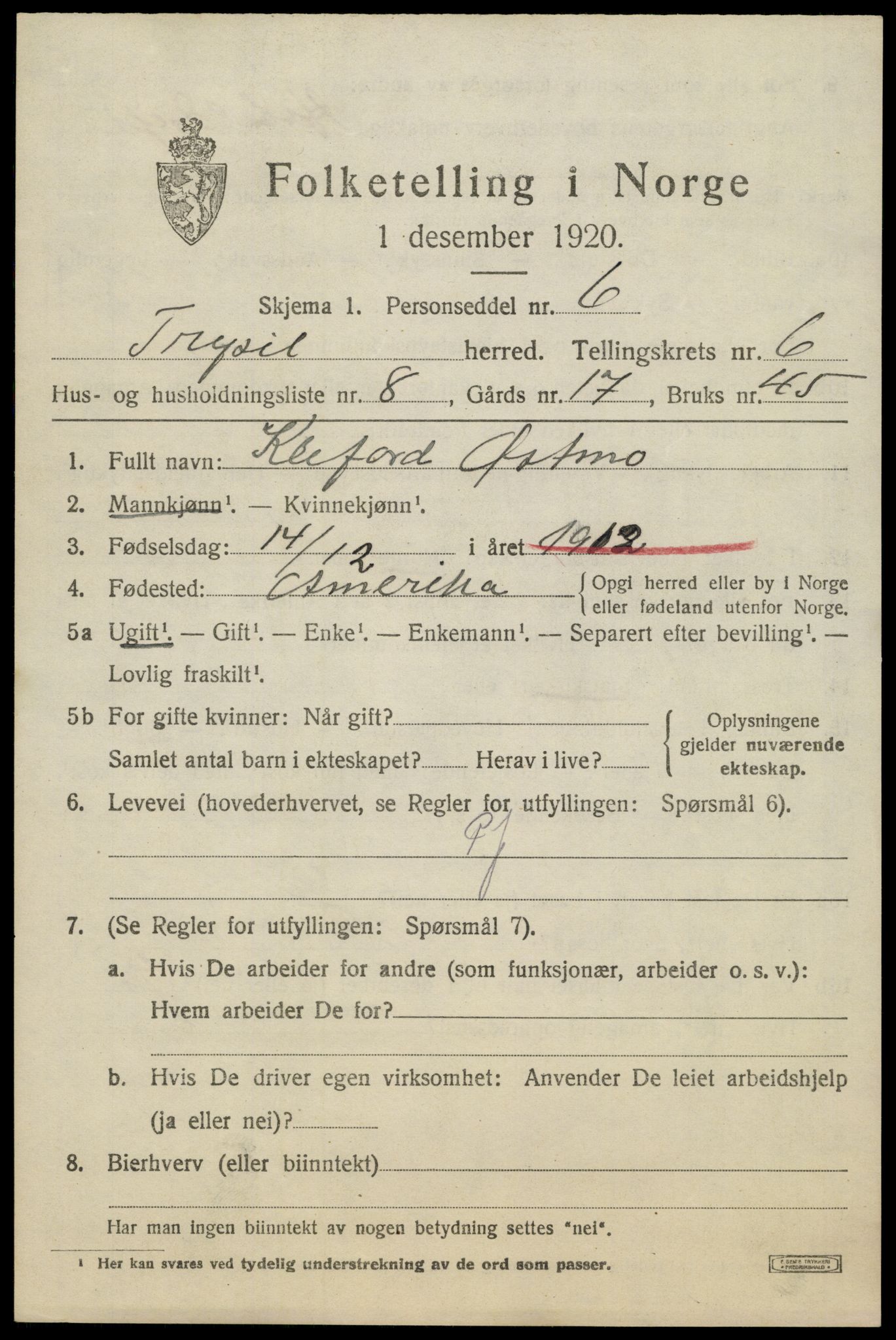 SAH, Folketelling 1920 for 0428 Trysil herred, 1920, s. 4625