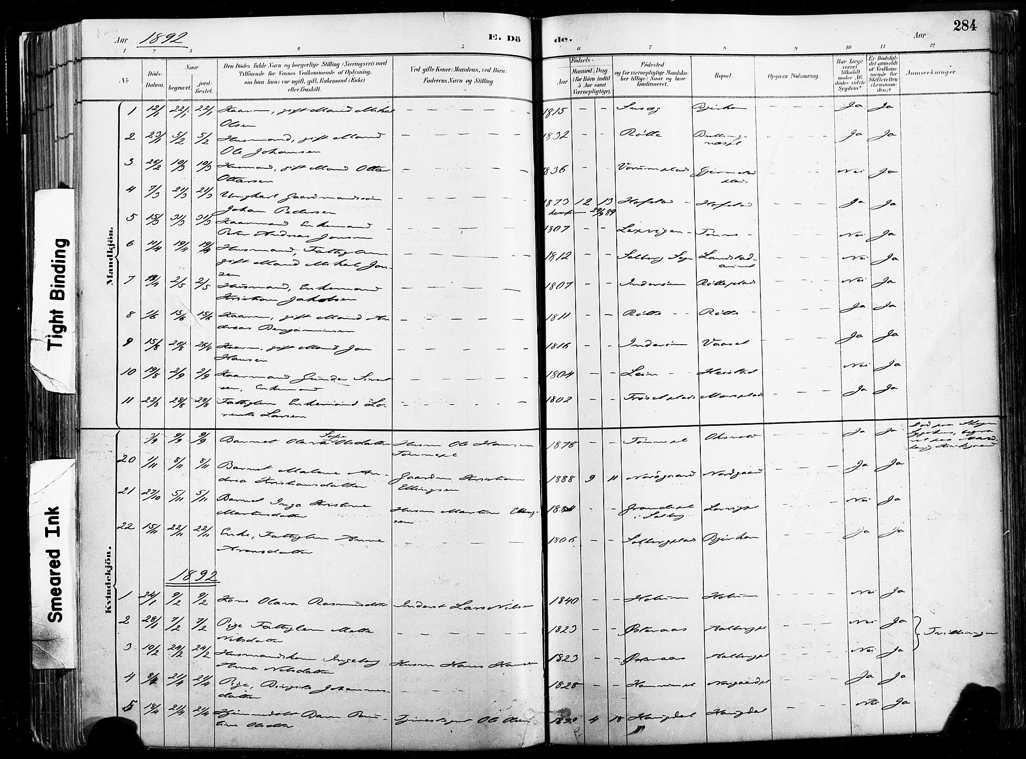 Ministerialprotokoller, klokkerbøker og fødselsregistre - Nord-Trøndelag, SAT/A-1458/735/L0351: Ministerialbok nr. 735A10, 1884-1908, s. 284