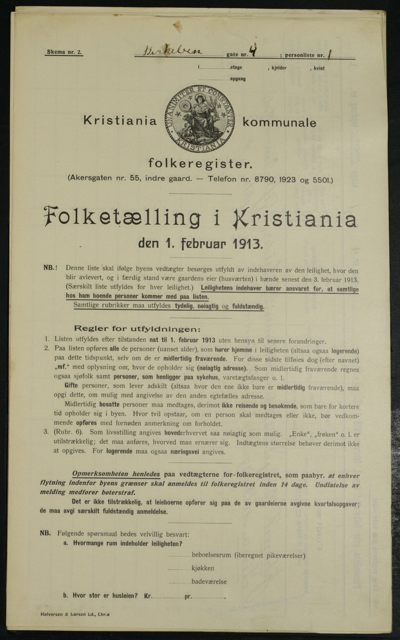 OBA, Kommunal folketelling 1.2.1913 for Kristiania, 1913, s. 4766