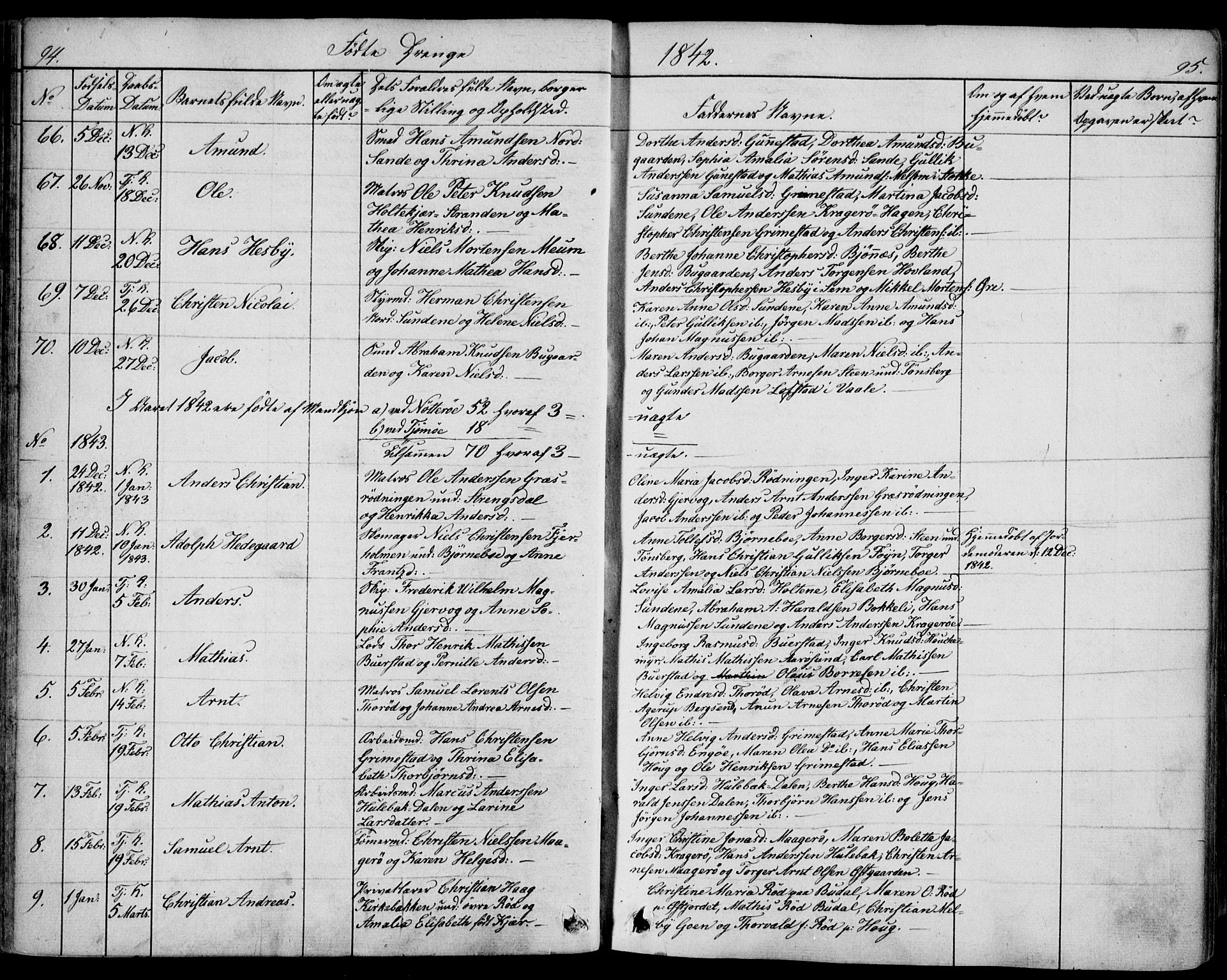 Nøtterøy kirkebøker, AV/SAKO-A-354/F/Fa/L0005: Ministerialbok nr. I 5, 1839-1852, s. 94-95
