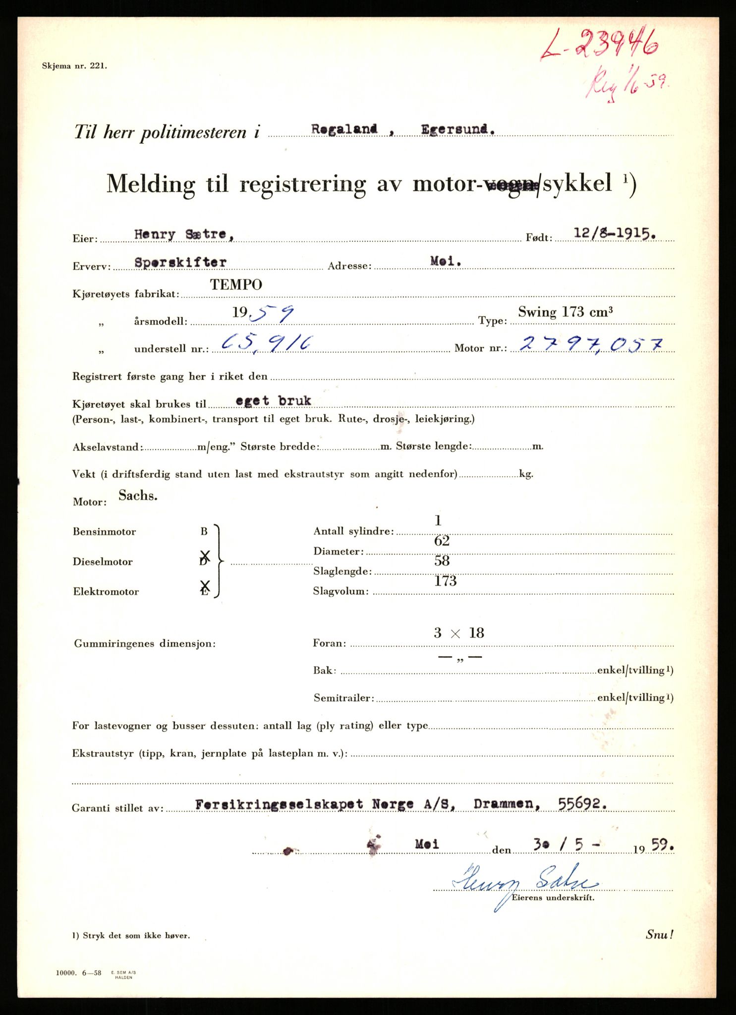 Stavanger trafikkstasjon, SAST/A-101942/0/F/L0040: L-22800 - L-23999, 1930-1971, s. 2129