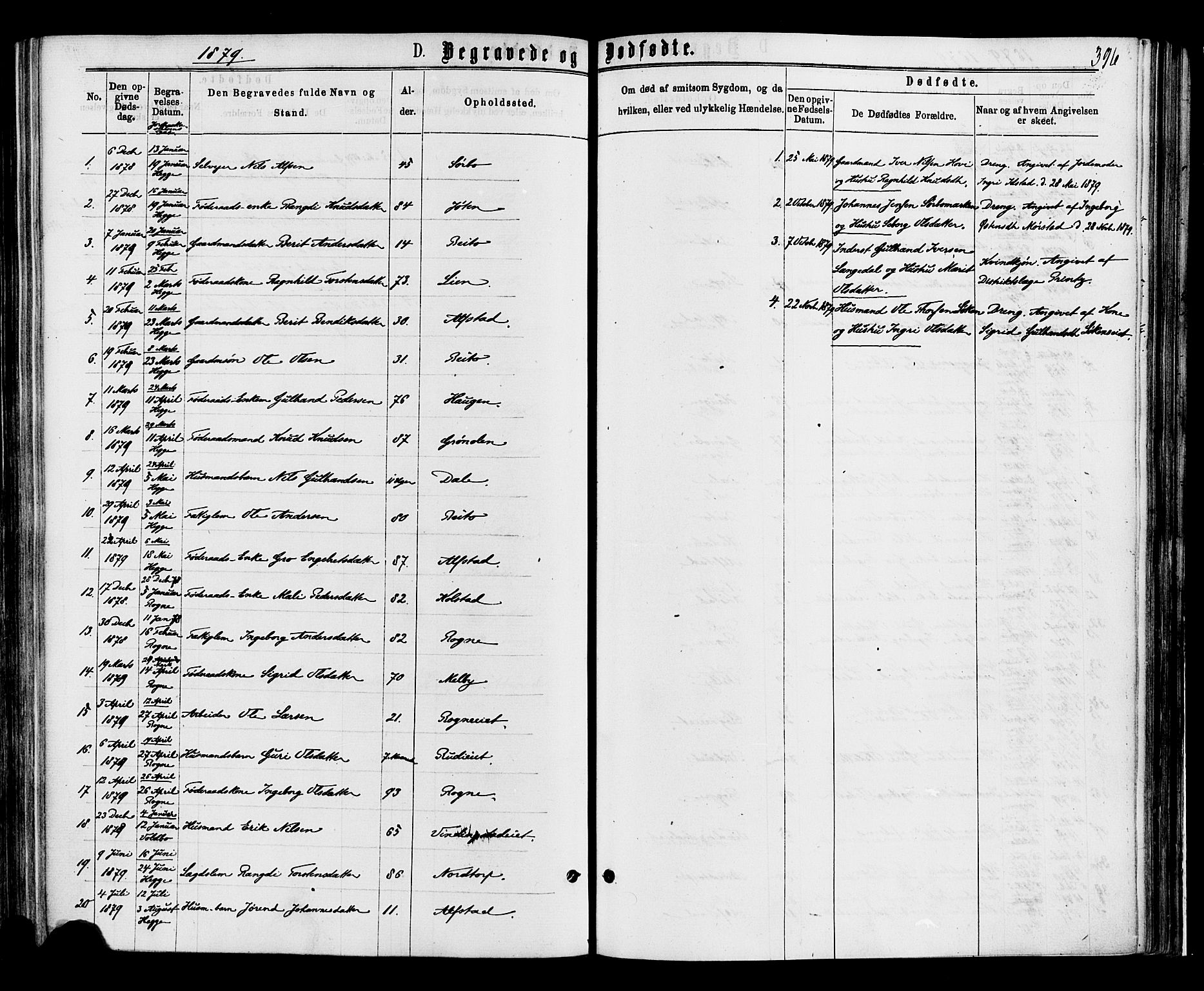 Øystre Slidre prestekontor, SAH/PREST-138/H/Ha/Haa/L0002: Ministerialbok nr. 2, 1874-1886, s. 396