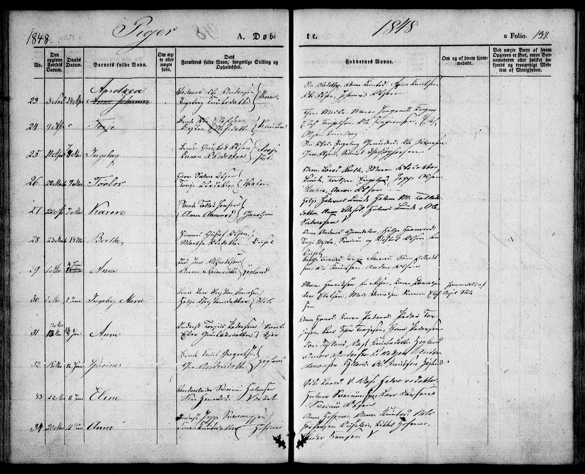 Holt sokneprestkontor, AV/SAK-1111-0021/F/Fa/L0007: Ministerialbok nr. A 7, 1836-1848, s. 137
