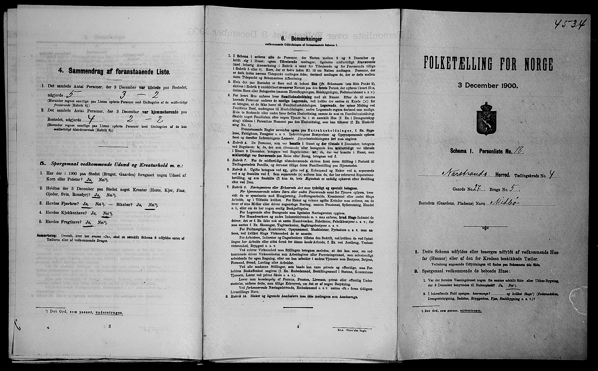 SAST, Folketelling 1900 for 1139 Nedstrand herred, 1900, s. 263