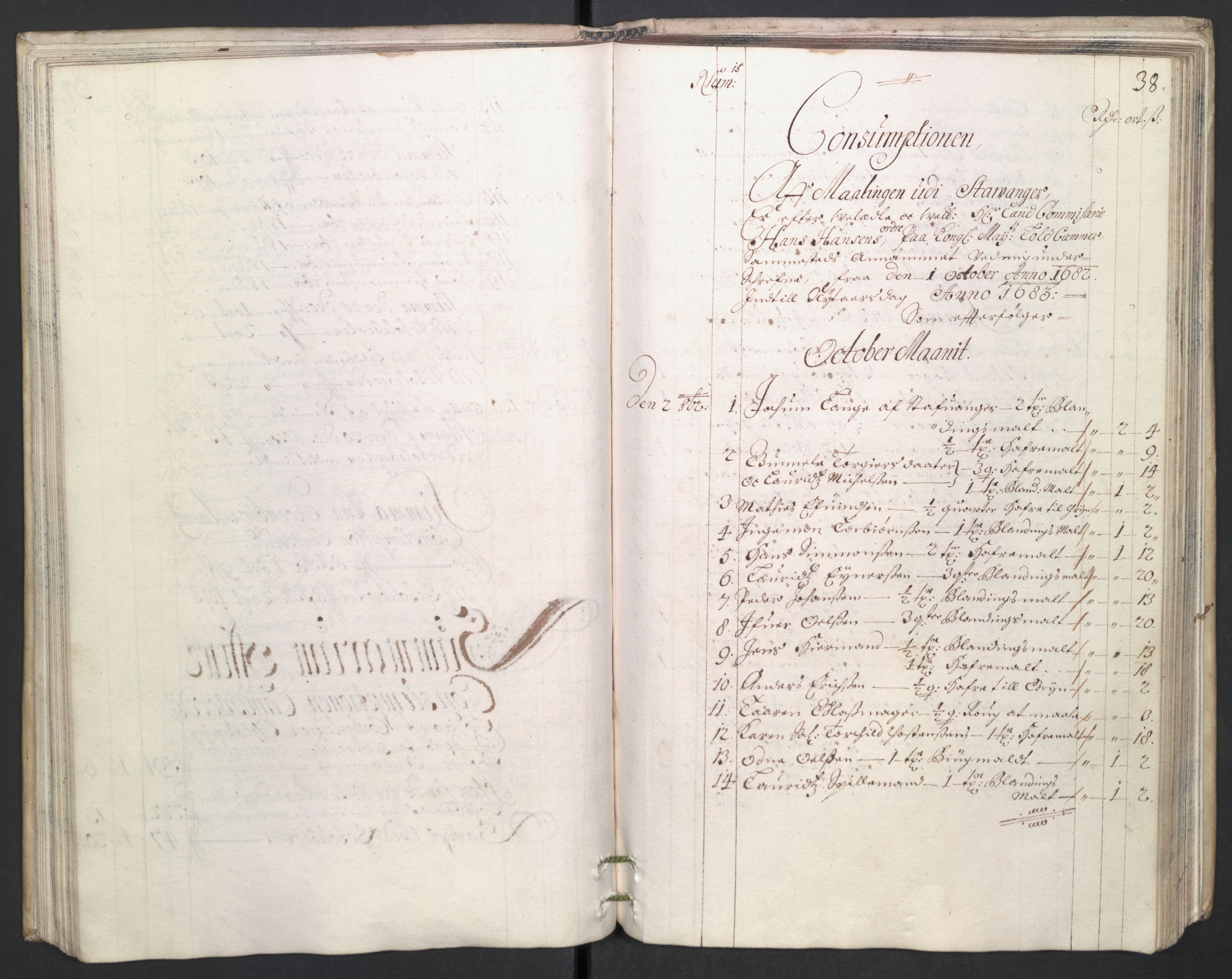 Rentekammeret inntil 1814, Reviderte regnskaper, Byregnskaper, AV/RA-EA-4066/R/Ro/L0329: [O23] Konsumpsjonsregnskap, 1681-1682, s. 185