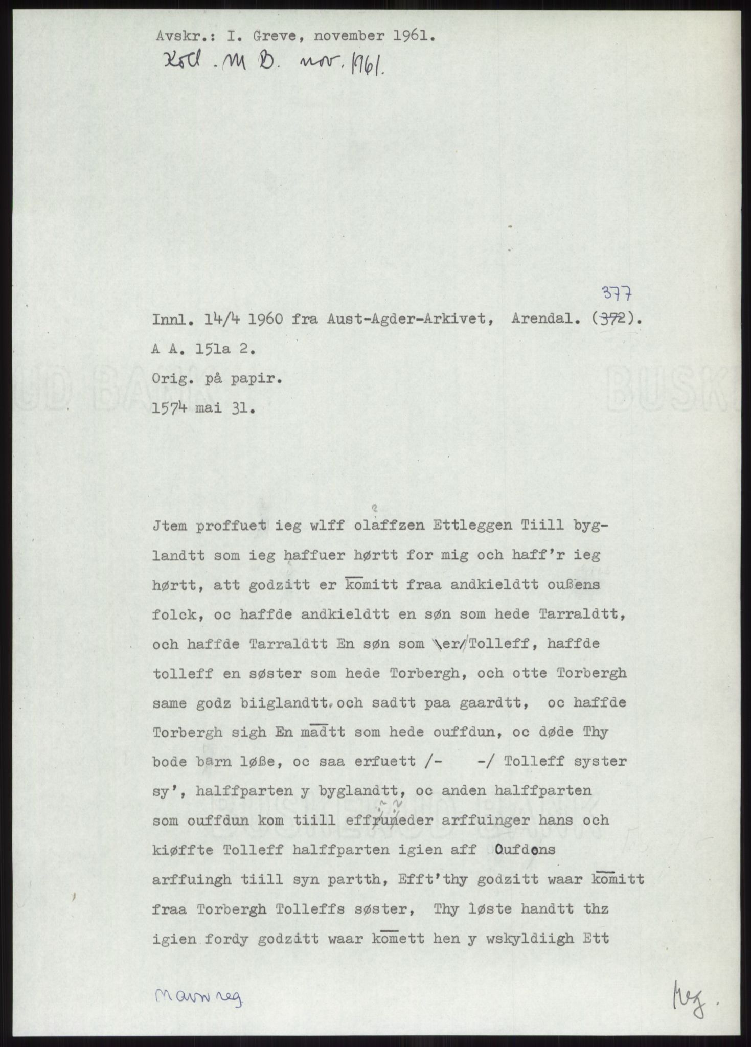 Samlinger til kildeutgivelse, Diplomavskriftsamlingen, RA/EA-4053/H/Ha, s. 1235