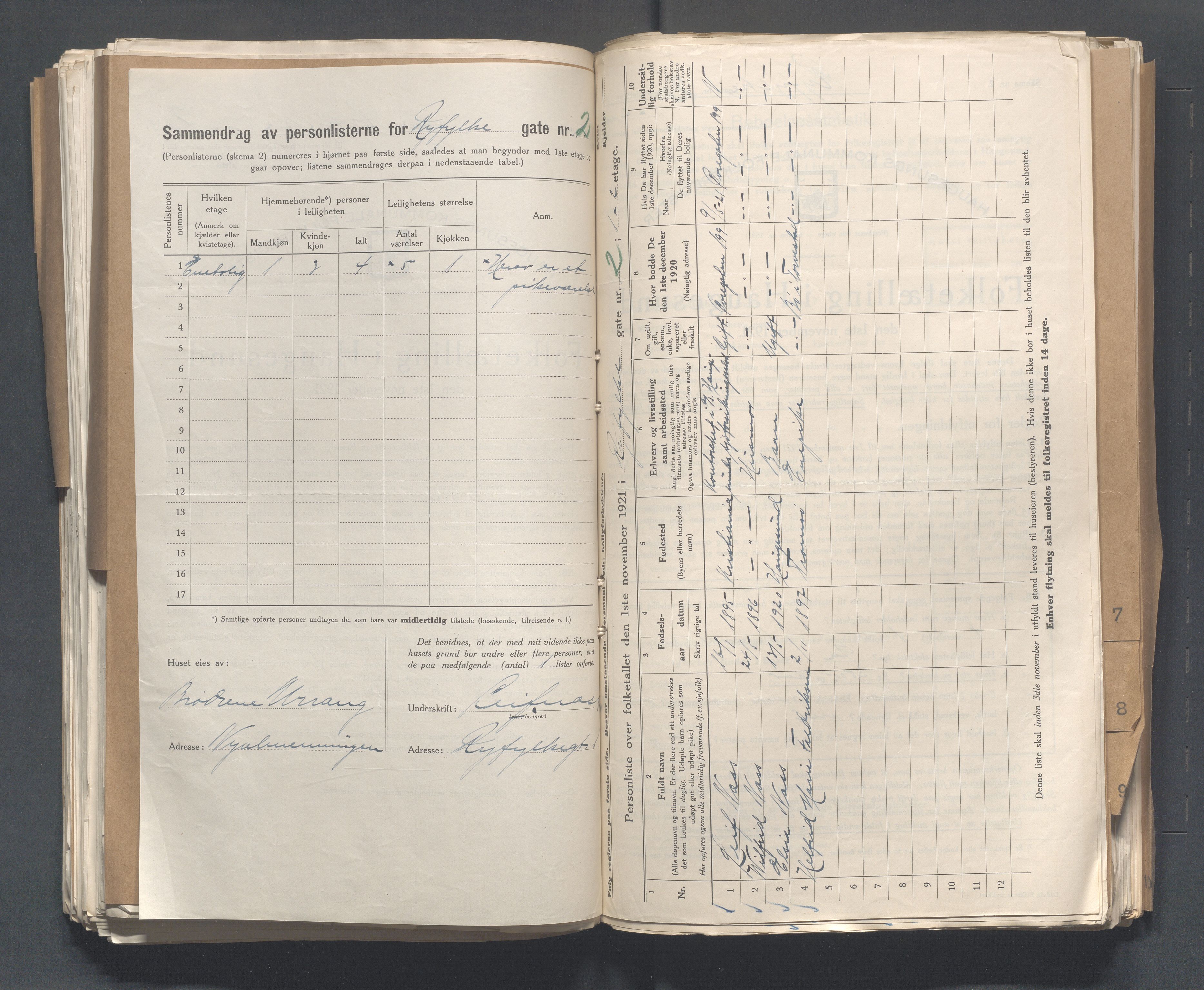 IKAR, Kommunal folketelling 1.11.1921 for Haugesund, 1921, s. 3413