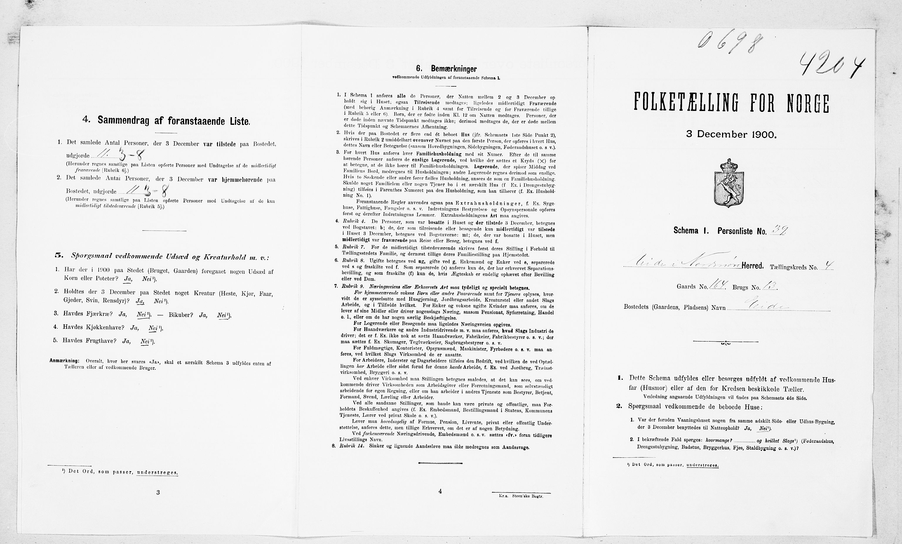 SAT, Folketelling 1900 for 1551 Eide herred, 1900, s. 306
