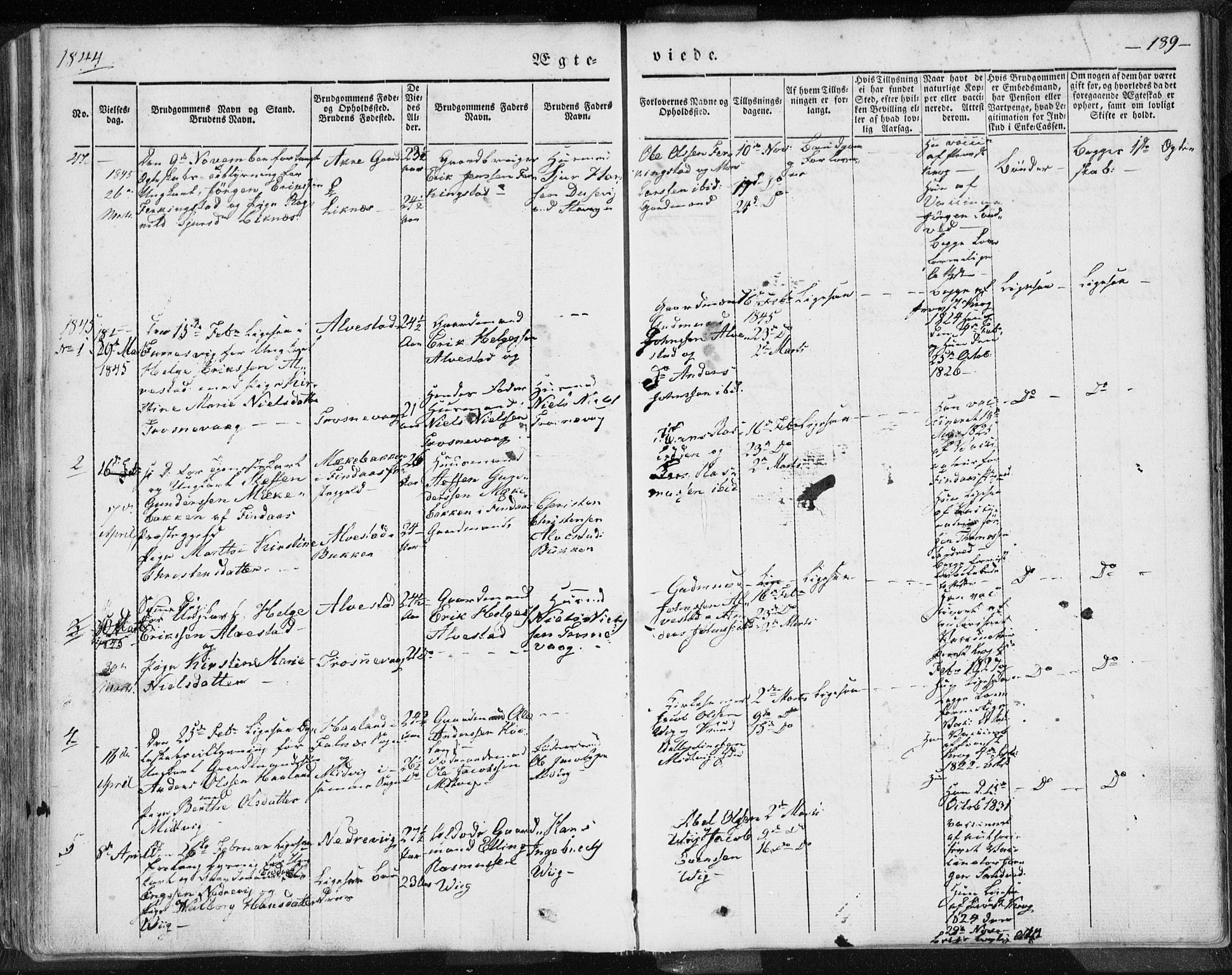 Skudenes sokneprestkontor, AV/SAST-A -101849/H/Ha/Haa/L0002: Ministerialbok nr. A 2.1, 1841-1846, s. 189