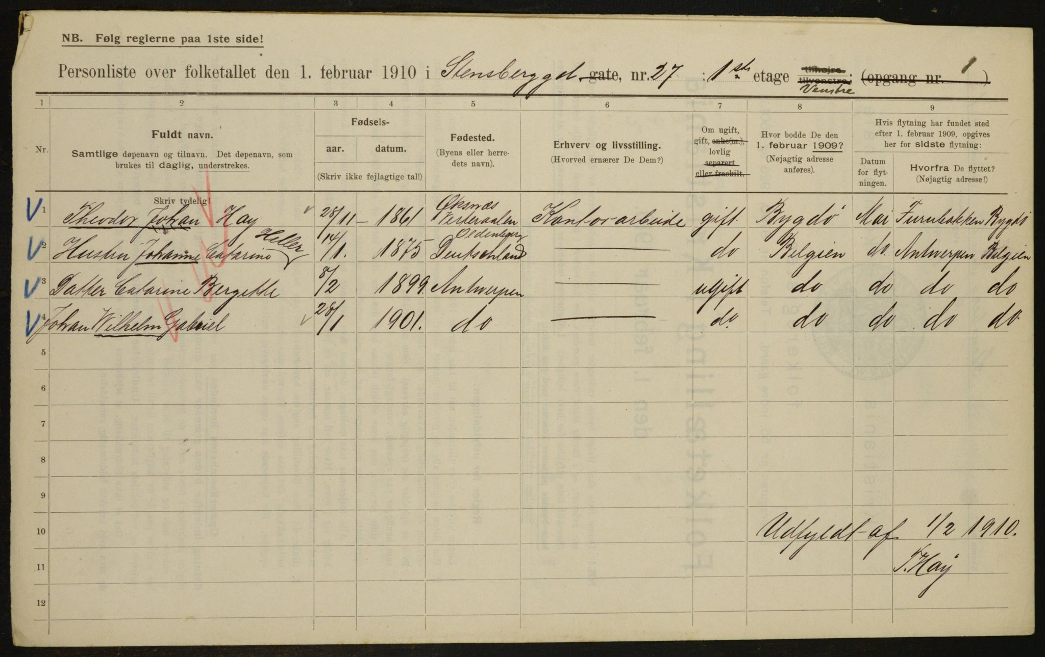 OBA, Kommunal folketelling 1.2.1910 for Kristiania, 1910, s. 96683