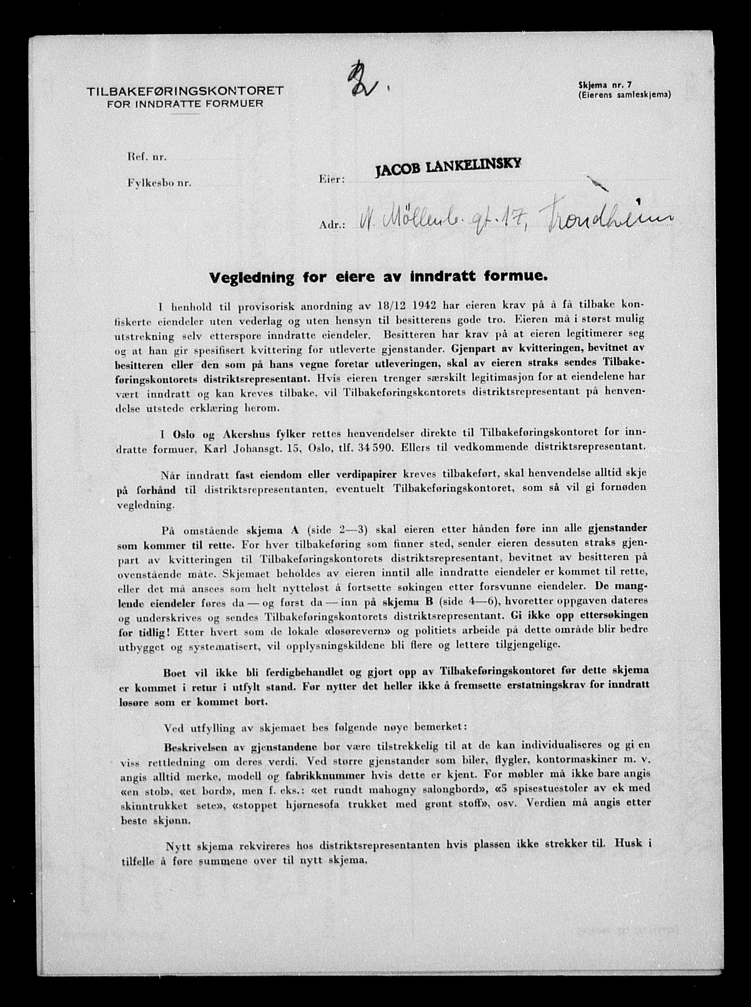 Justisdepartementet, Tilbakeføringskontoret for inndratte formuer, AV/RA-S-1564/H/Hc/Hca/L0903: --, 1945-1947, s. 25