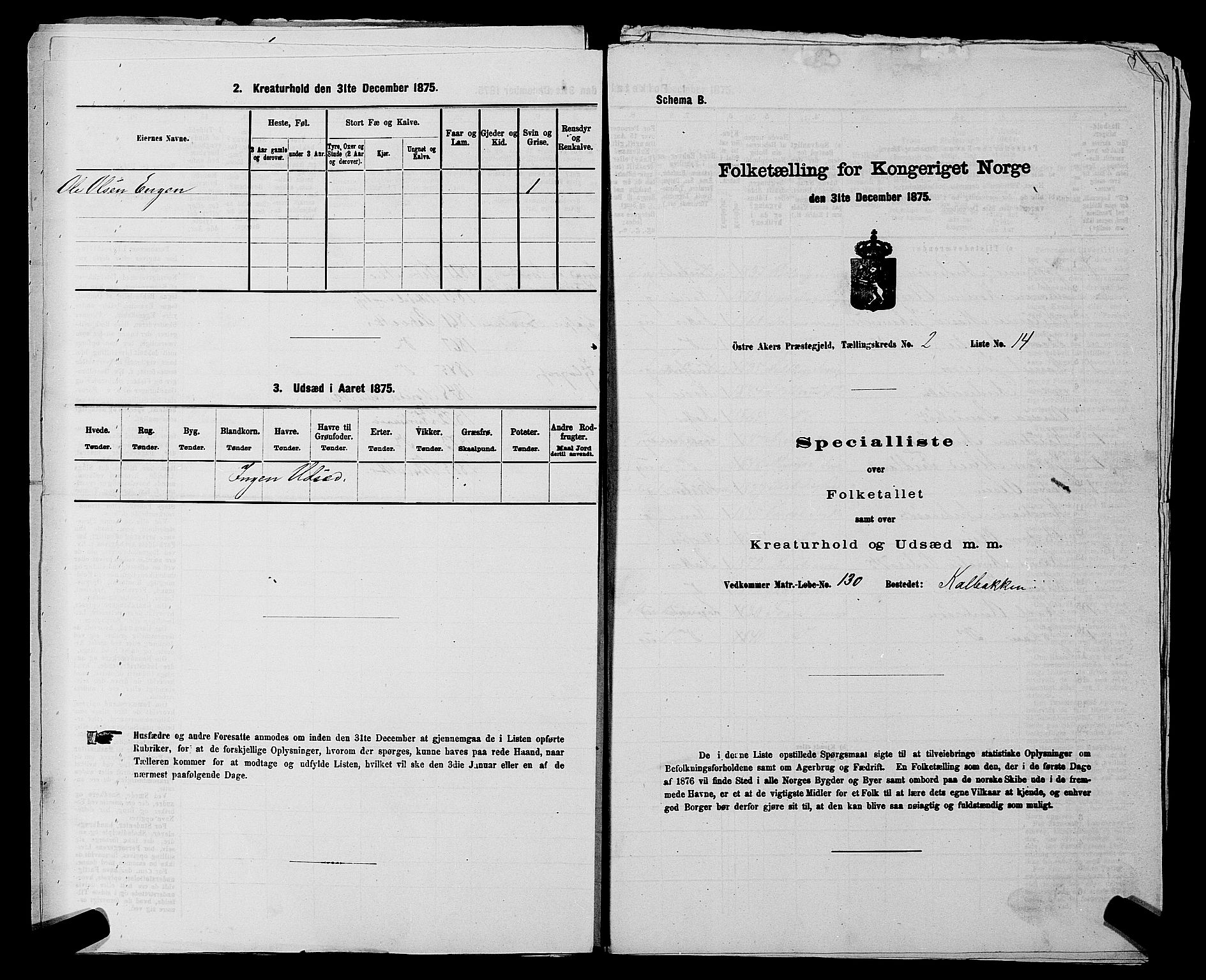 RA, Folketelling 1875 for 0218bP Østre Aker prestegjeld, 1875, s. 986