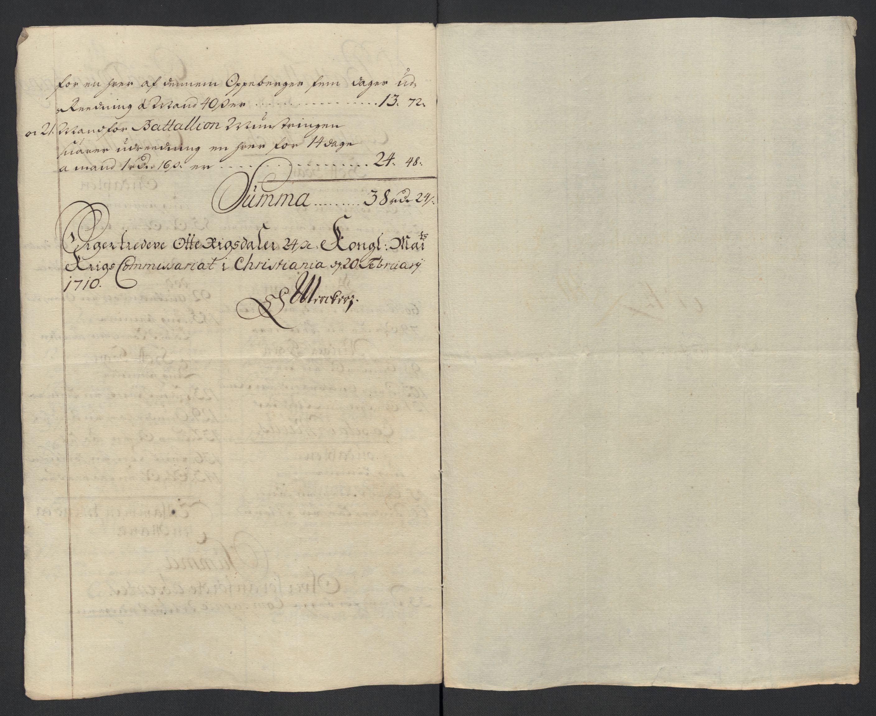 Rentekammeret inntil 1814, Reviderte regnskaper, Fogderegnskap, AV/RA-EA-4092/R13/L0847: Fogderegnskap Solør, Odal og Østerdal, 1710, s. 150