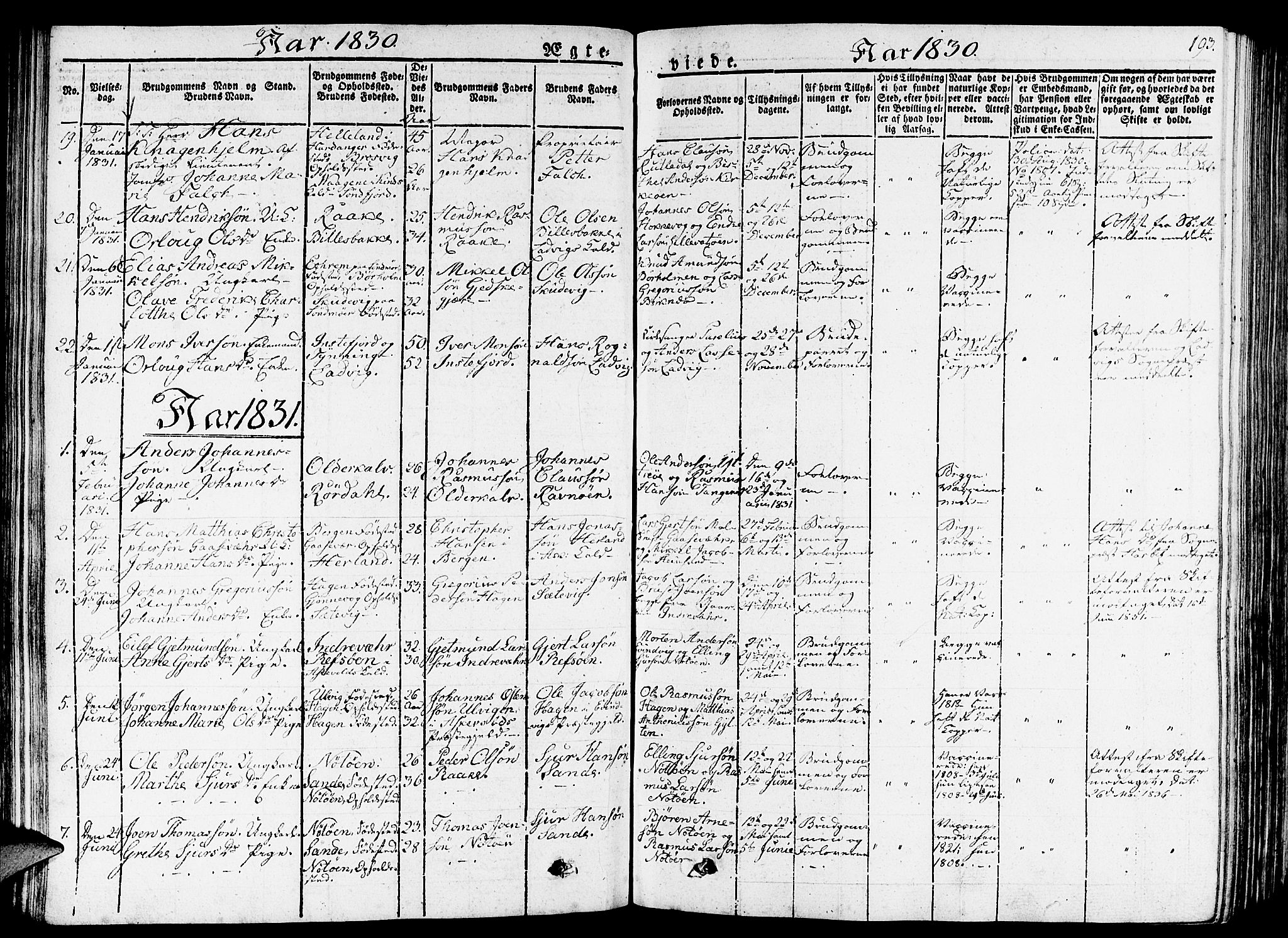Gulen sokneprestembete, AV/SAB-A-80201/H/Haa/Haaa/L0019: Ministerialbok nr. A 19, 1826-1836, s. 193