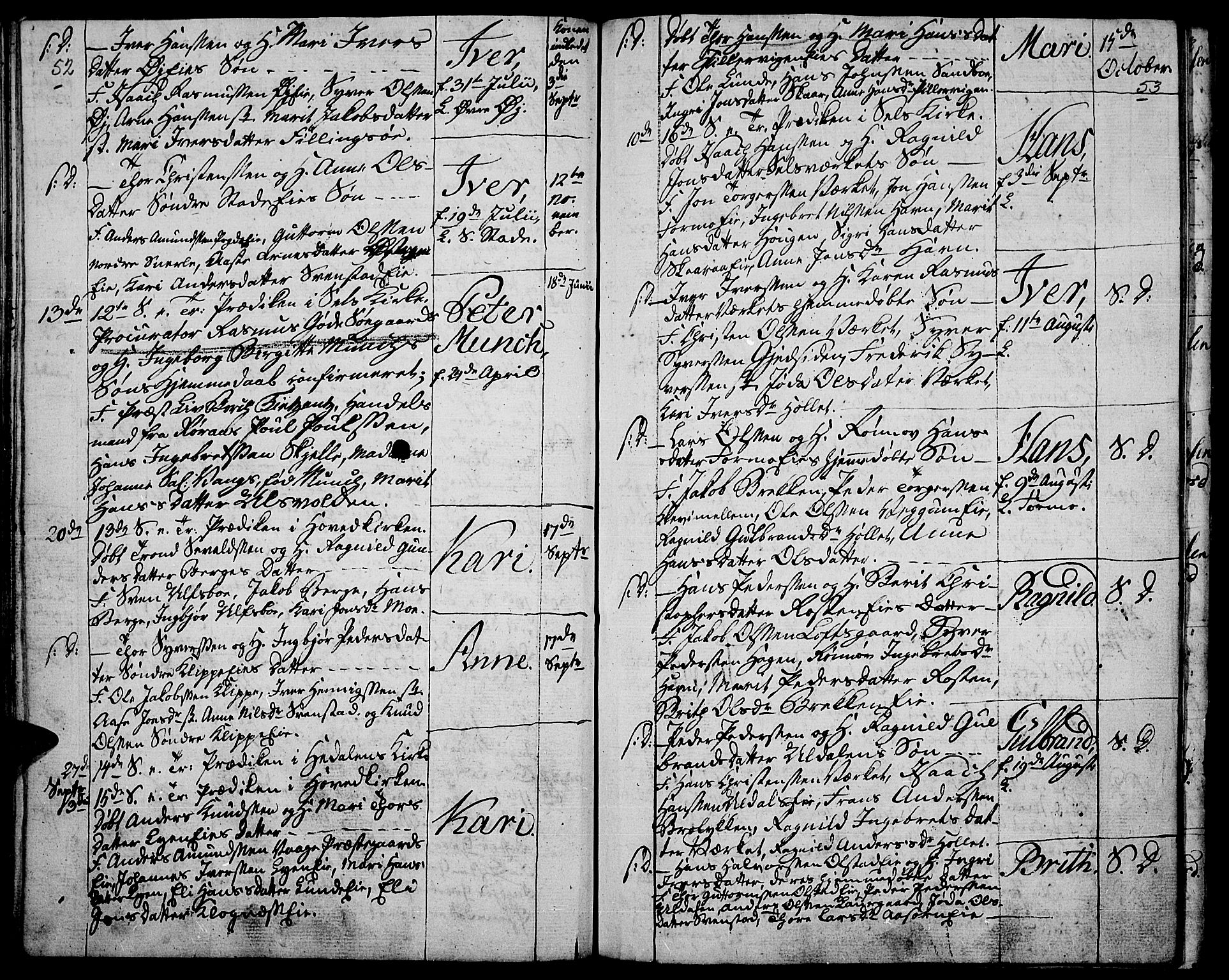 Vågå prestekontor, AV/SAH-PREST-076/H/Ha/Haa/L0002: Ministerialbok nr. 2, 1810-1815, s. 52-53