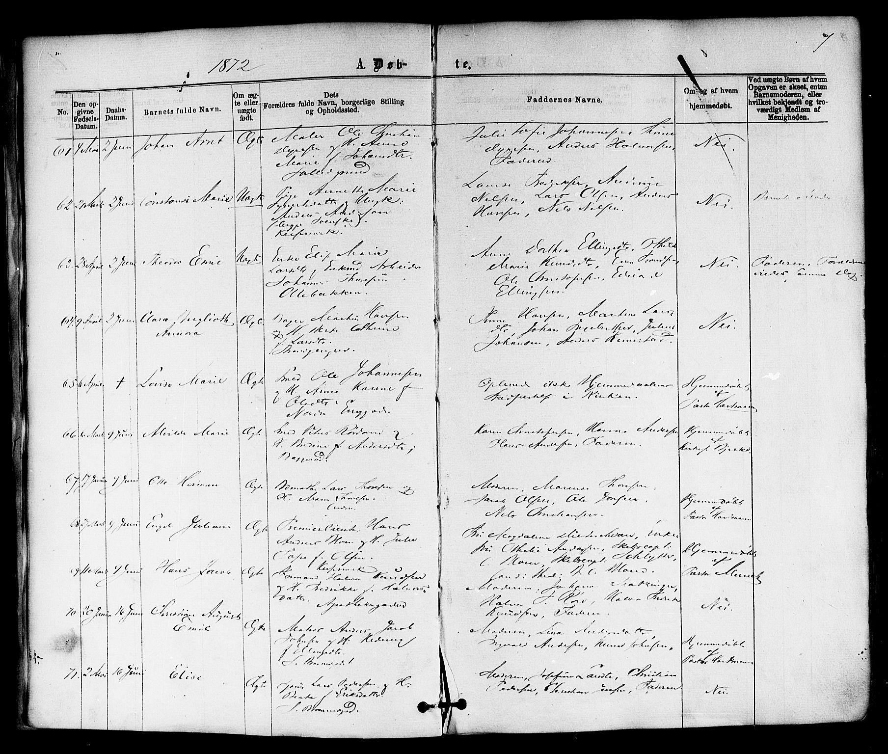 Horten kirkebøker, AV/SAKO-A-348/F/Fa/L0002: Ministerialbok nr. 2, 1872-1877, s. 7
