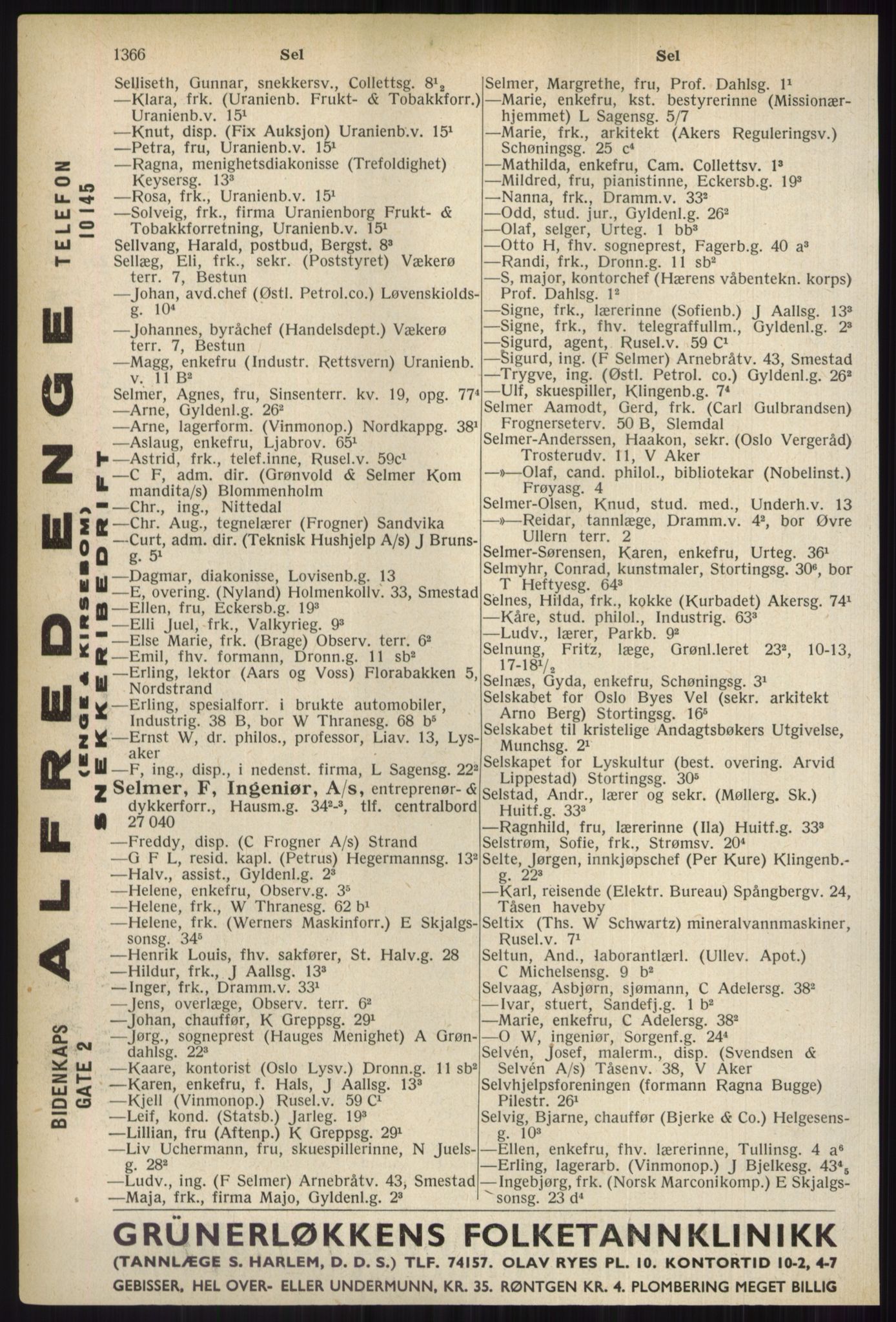 Kristiania/Oslo adressebok, PUBL/-, 1937, s. 1366