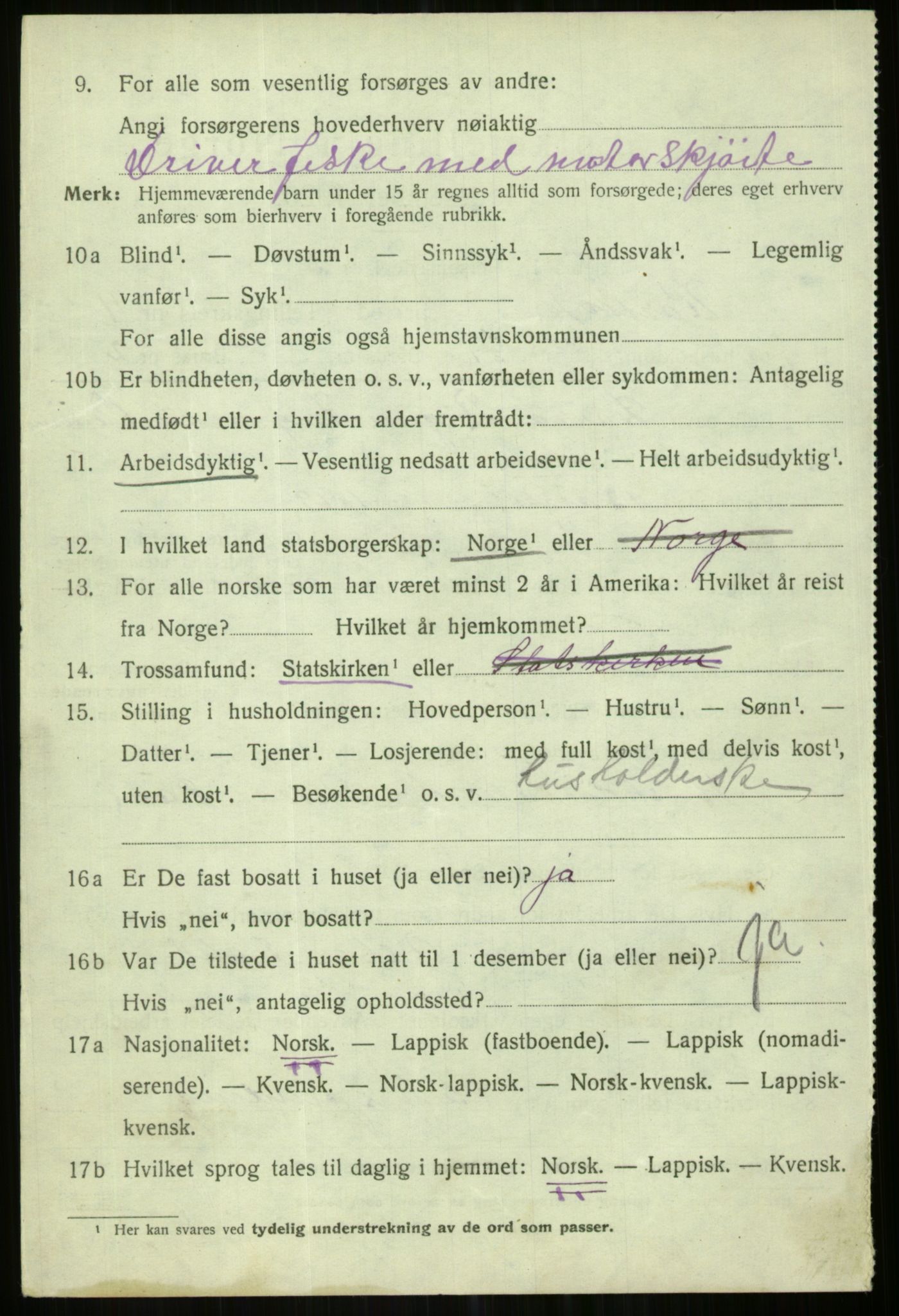 SATØ, Folketelling 1920 for 1936 Karlsøy herred, 1920, s. 4025