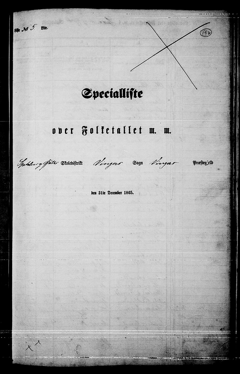 RA, Folketelling 1865 for 0421L Vinger prestegjeld, Vinger sokn og Austmarka sokn, 1865, s. 141