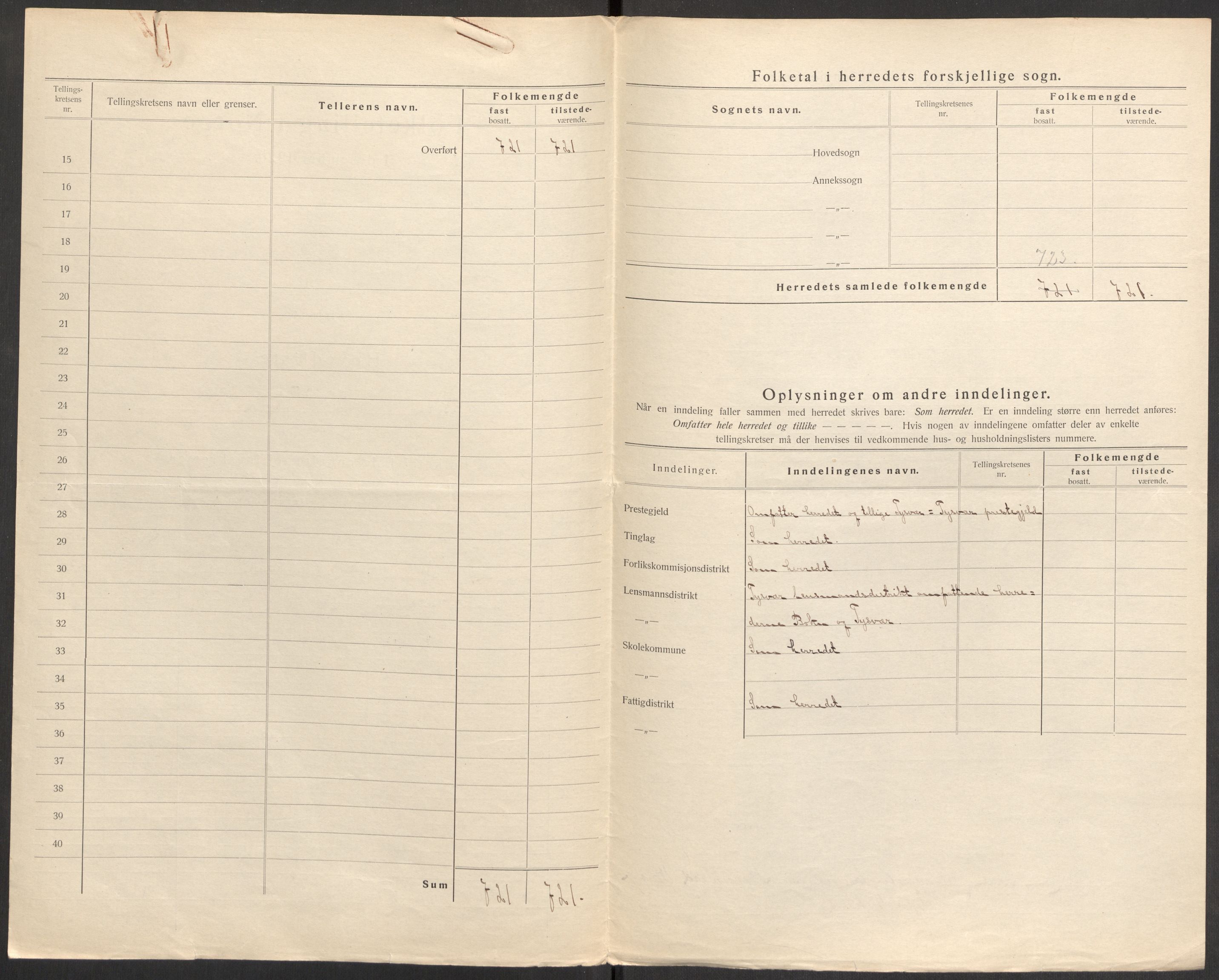 SAST, Folketelling 1920 for 1145 Bokn herred, 1920, s. 7