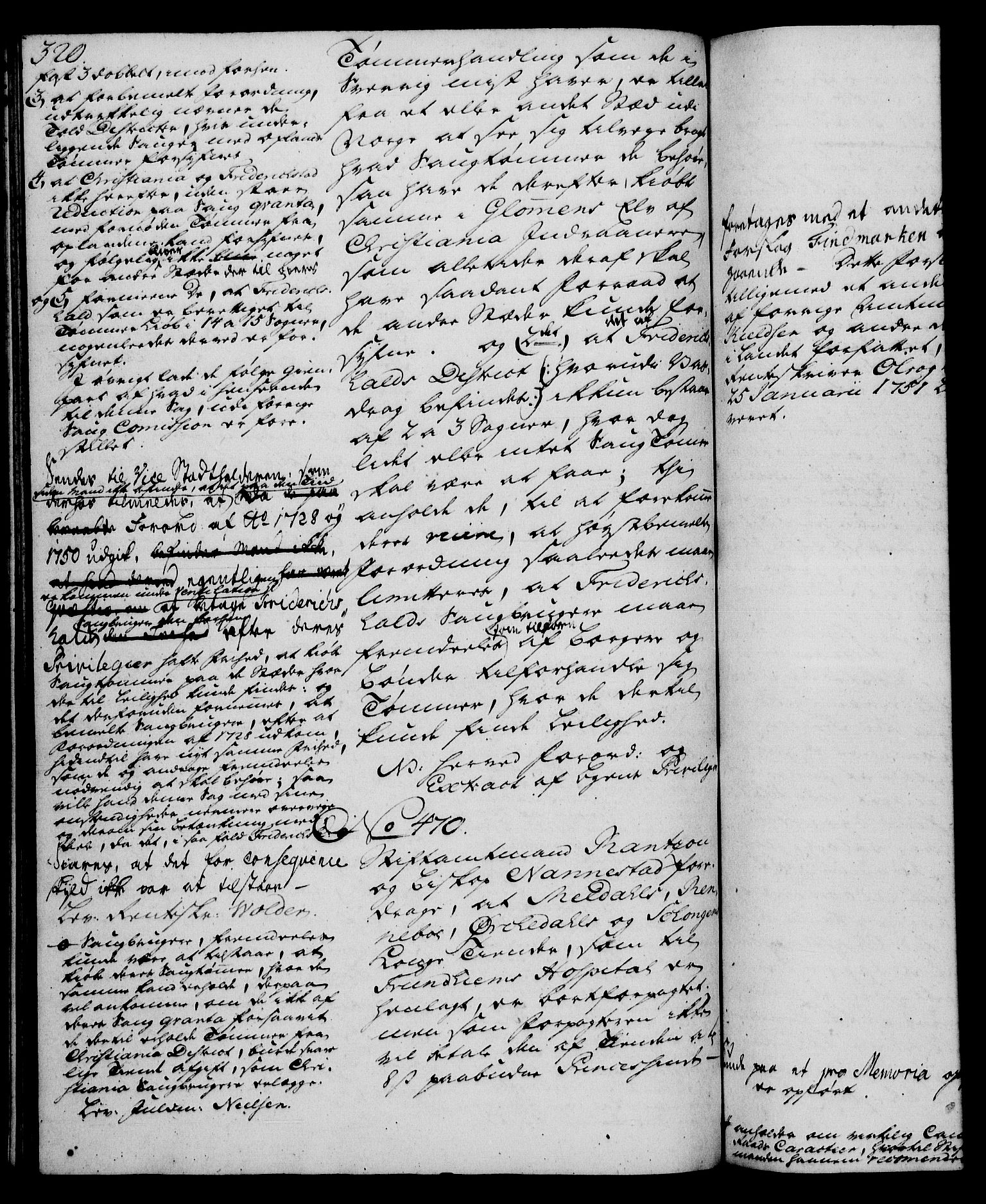 Rentekammeret, Kammerkanselliet, RA/EA-3111/G/Gh/Gha/L0030: Norsk ekstraktmemorialprotokoll (merket RK 53.75), 1749-1751, s. 320
