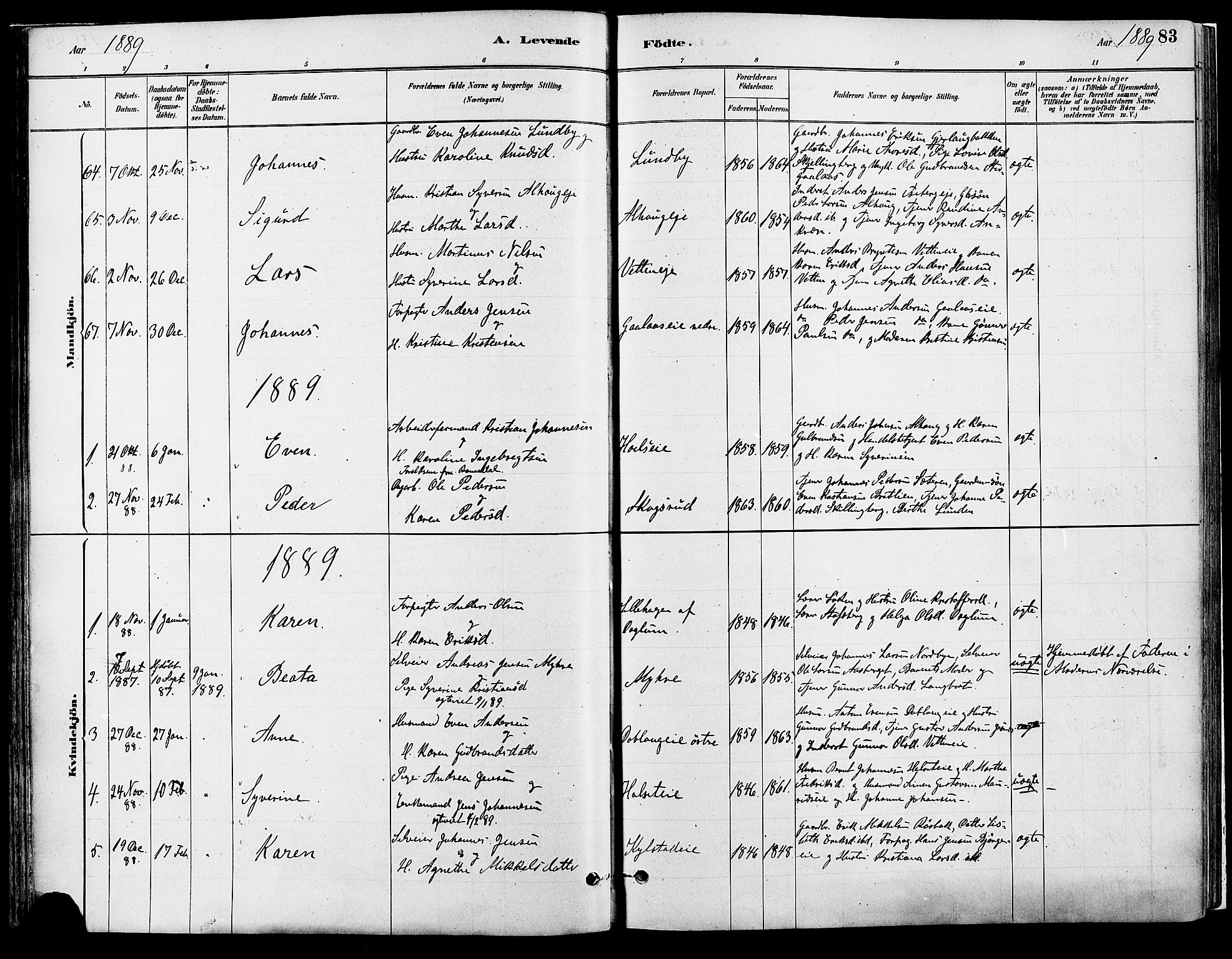 Vang prestekontor, Hedmark, AV/SAH-PREST-008/H/Ha/Haa/L0018A: Ministerialbok nr. 18A, 1880-1906, s. 83