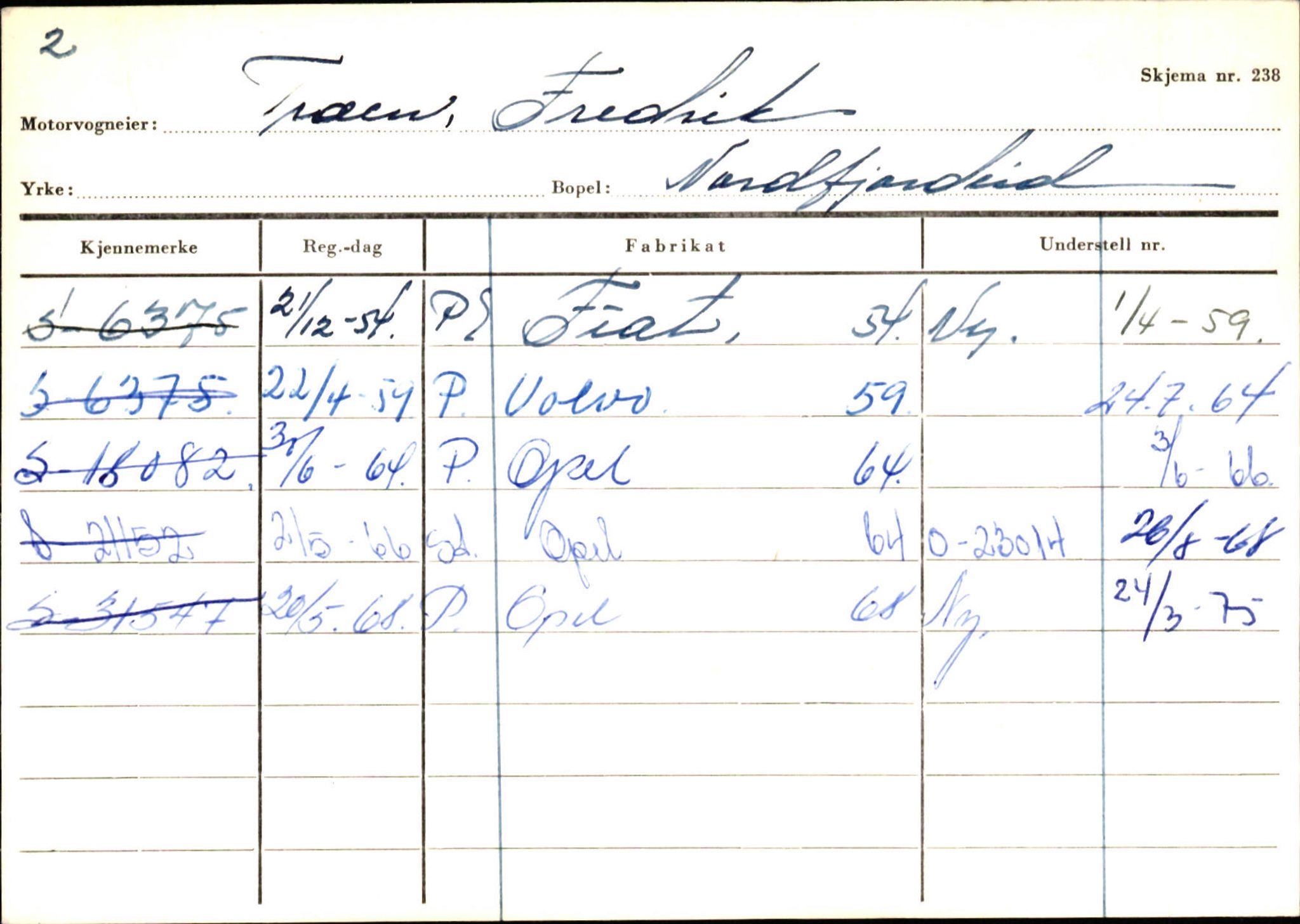 Statens vegvesen, Sogn og Fjordane vegkontor, SAB/A-5301/4/F/L0130: Eigarregister Eid T-Å. Høyanger A-O, 1945-1975, s. 96