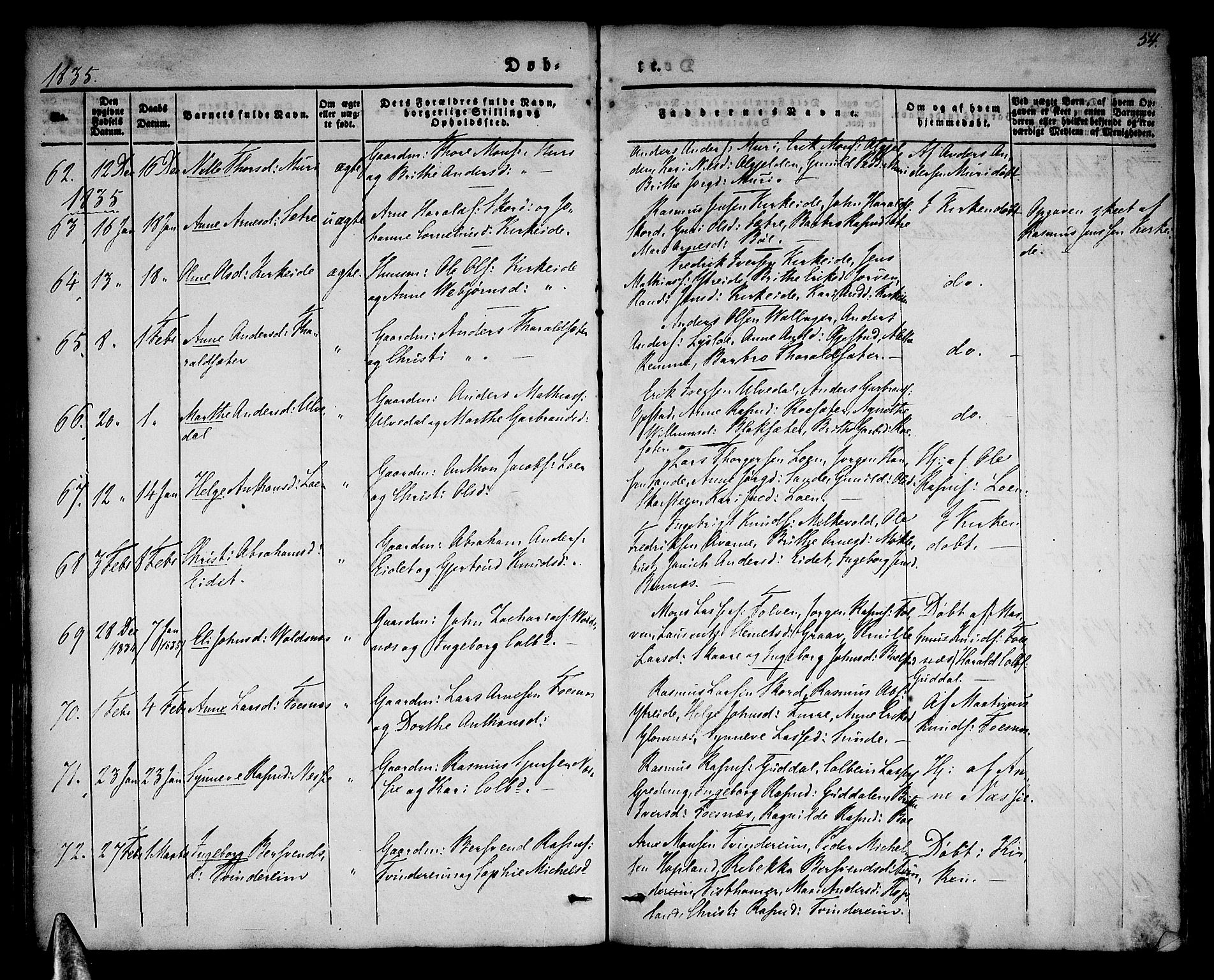 Stryn Sokneprestembete, AV/SAB-A-82501: Ministerialbok nr. A 1, 1832-1845, s. 54